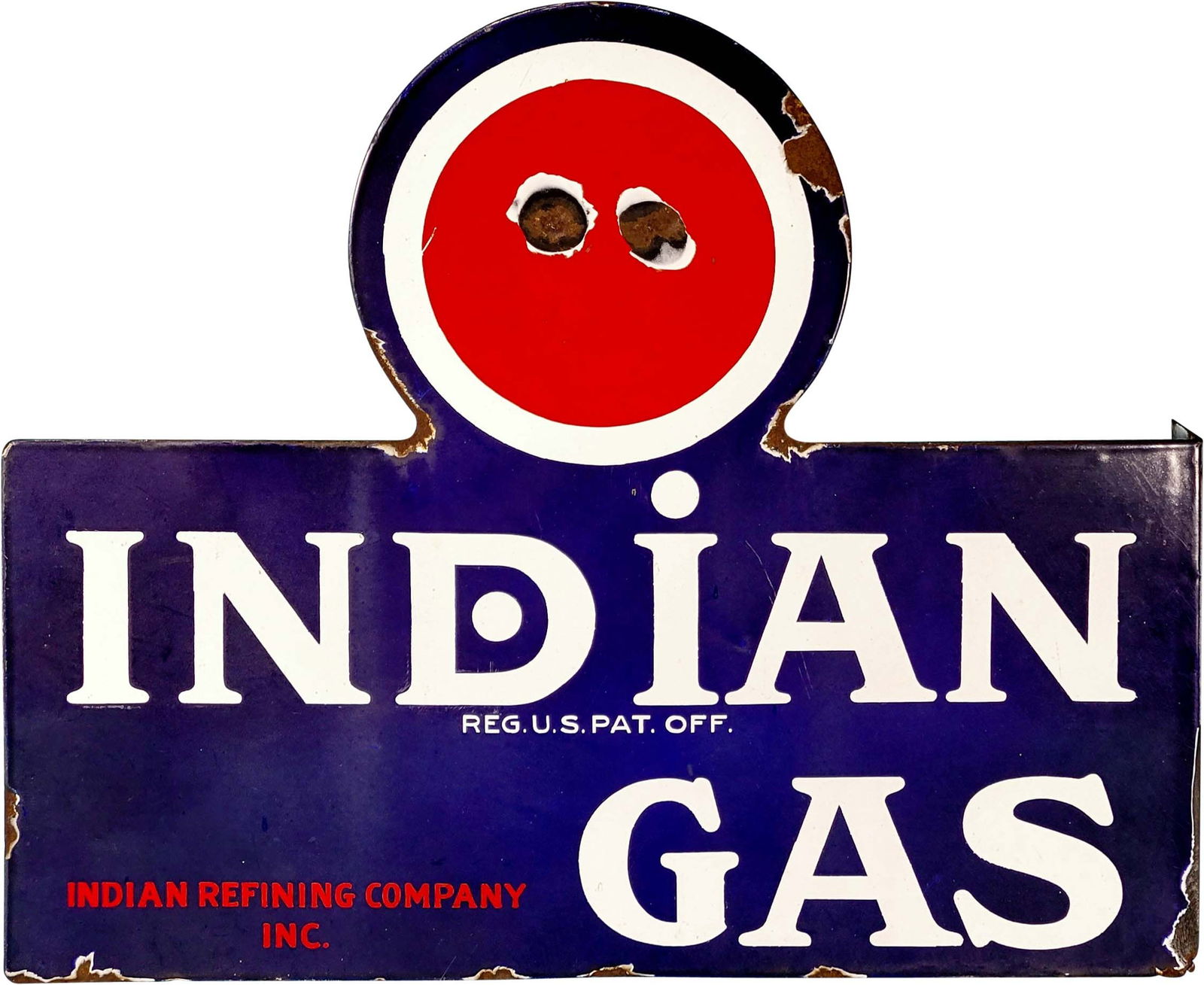 Indian Gas Porcelain Flange Sign (1 of 3)