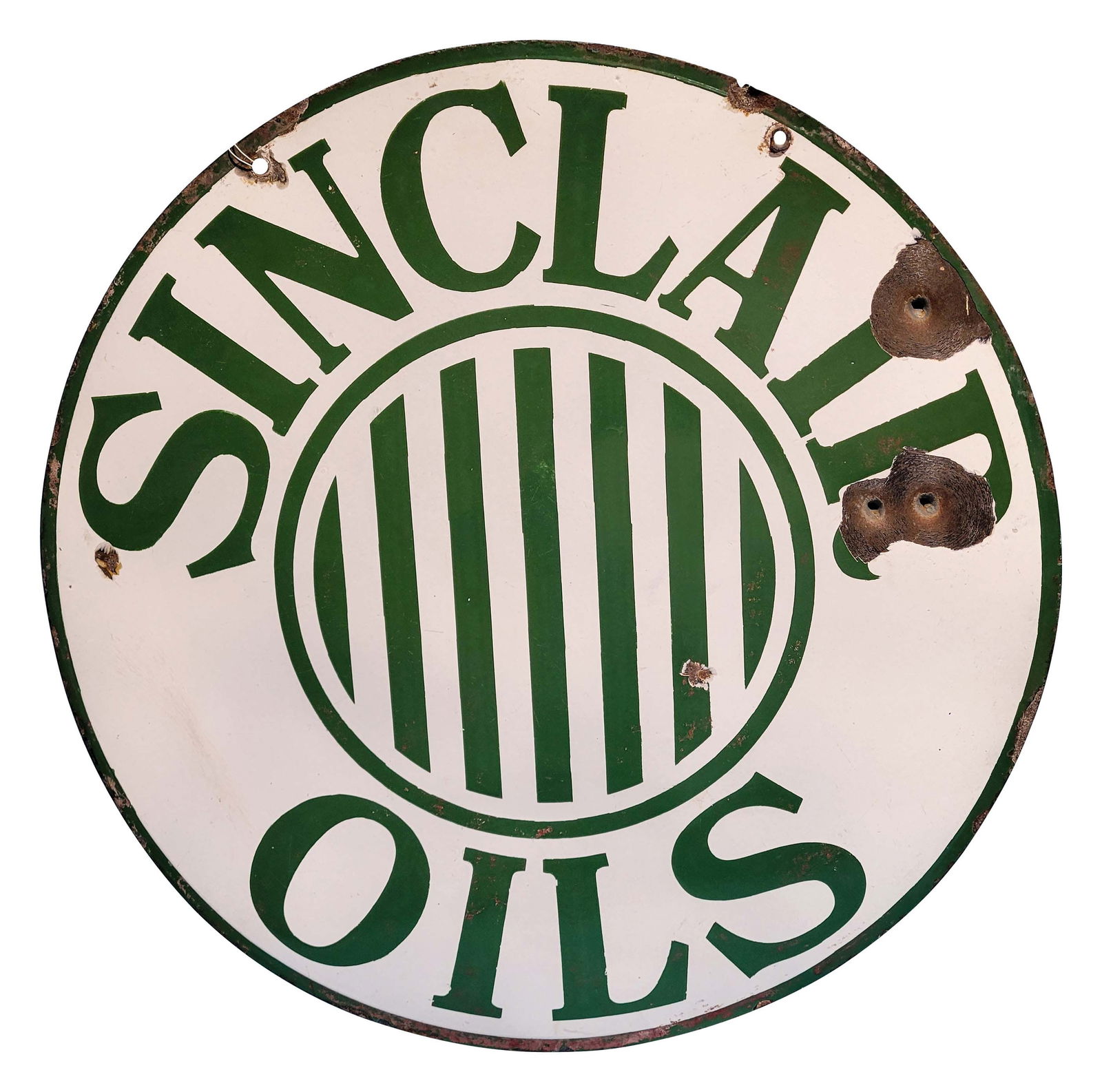 30" Sinclair Oils Double Sided Porcelain Sign (1 of 2)