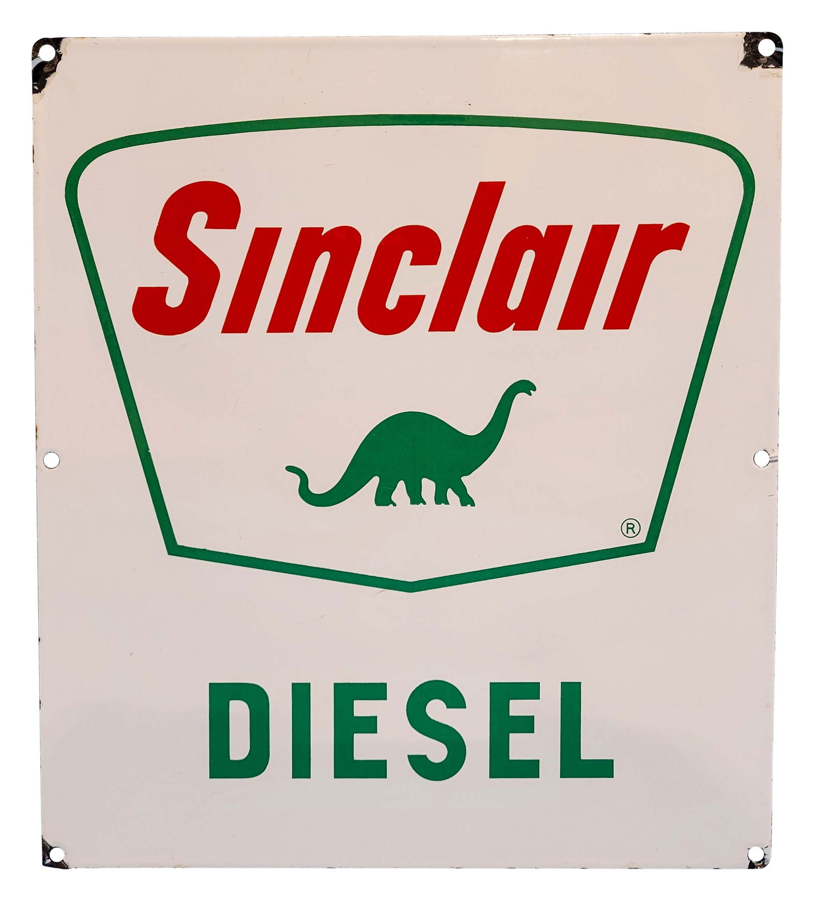 Sinclair Diesel Porcelain Gas Pump Plate (1 of 2)