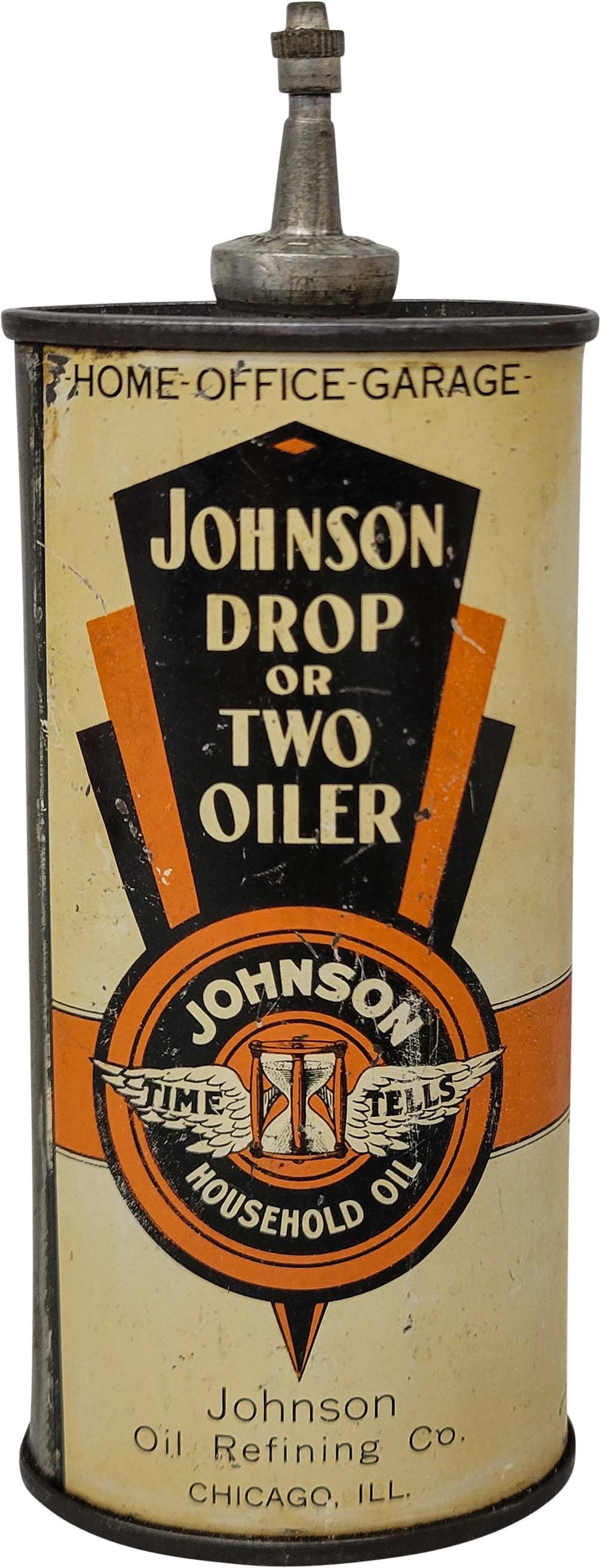 Johnson "Drop or Two" Lead Top Handy Oiler Can w/ Logo (1 of 2)