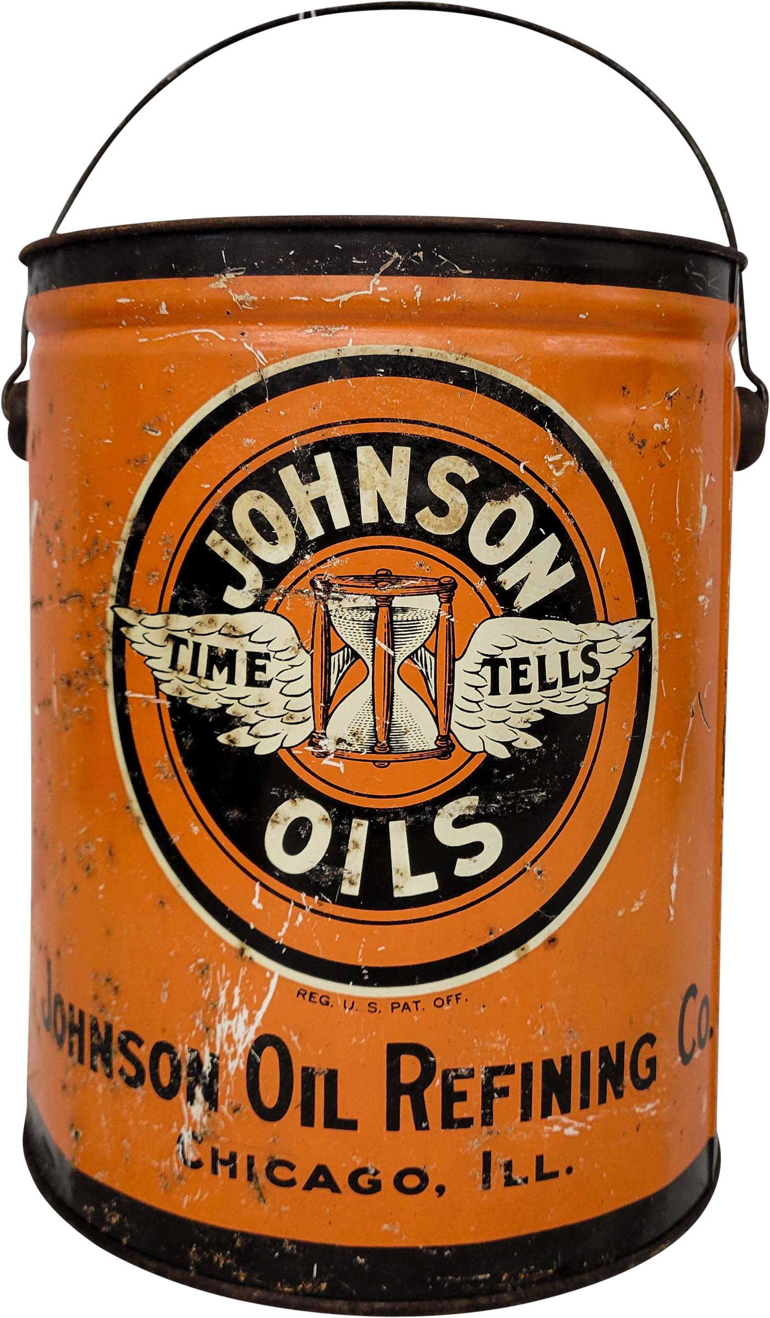 Early Johnson Oil Refining 10lb Metal Grease Can w/Logo. (1 of 2)