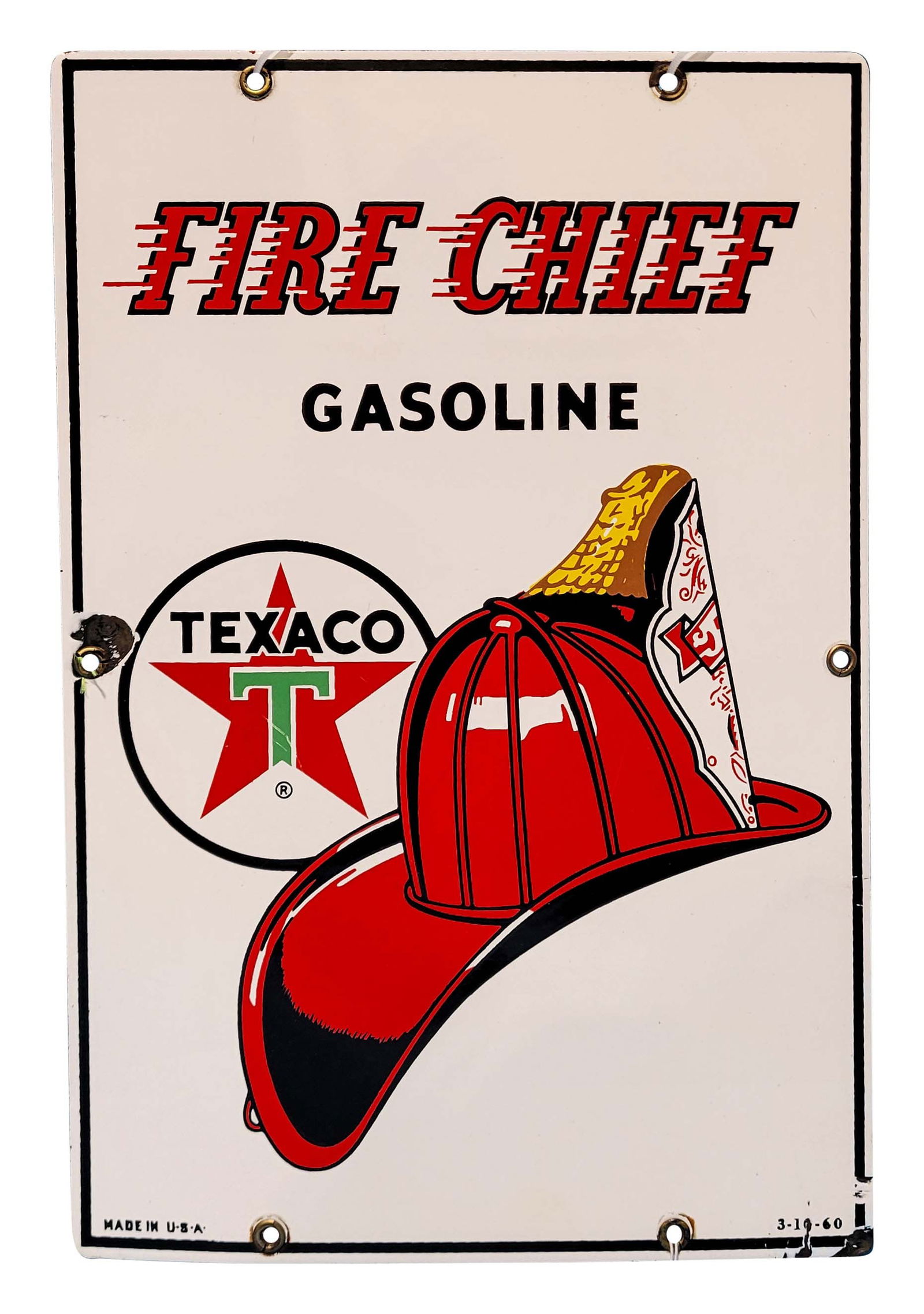 1960 Texaco Fire Chief SSP Gas Pump Plate Sign (Medium) (1 of 2)