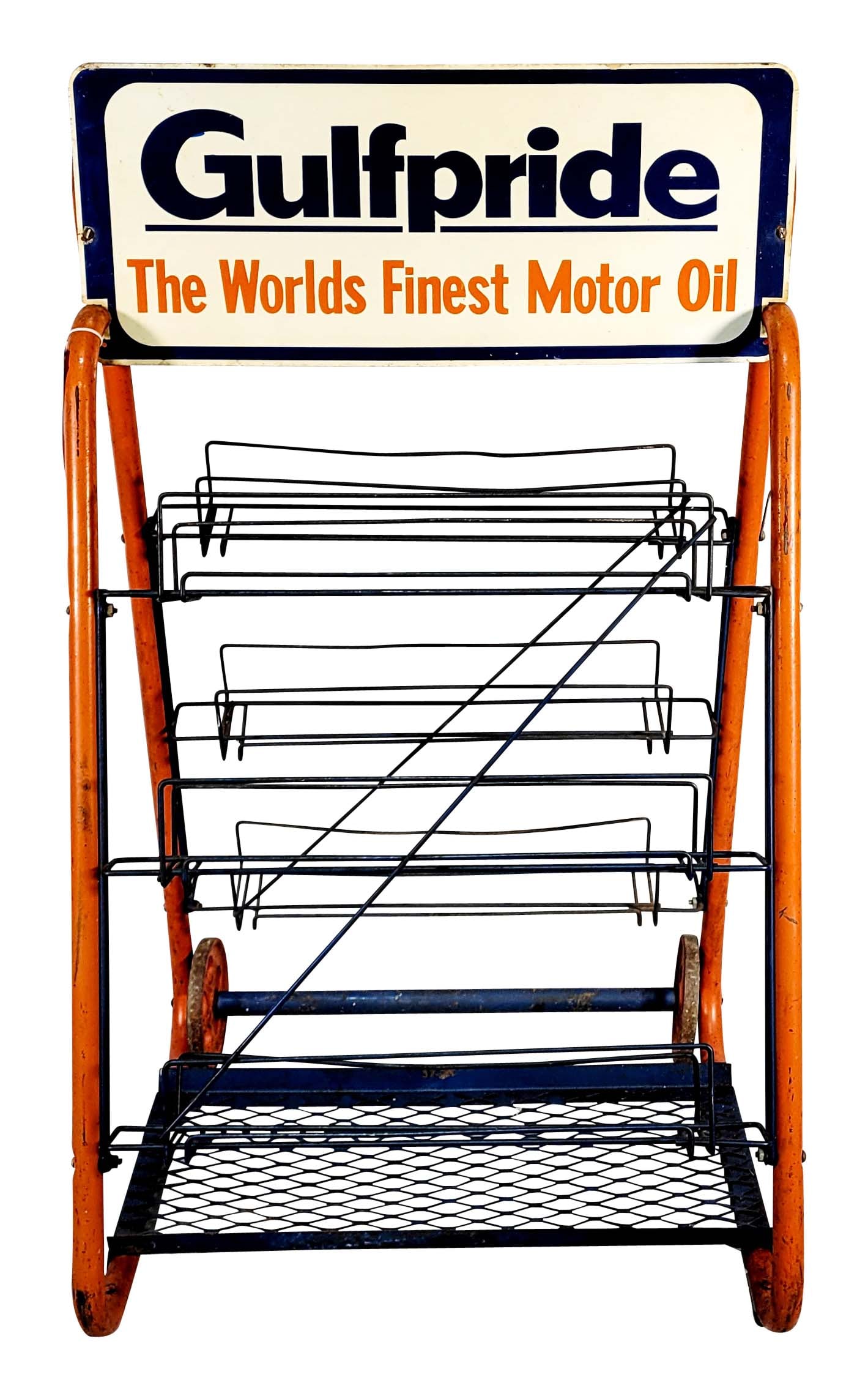 Gulfpride Motor Oil Double Sided Oil Can Rack (1 of 2)