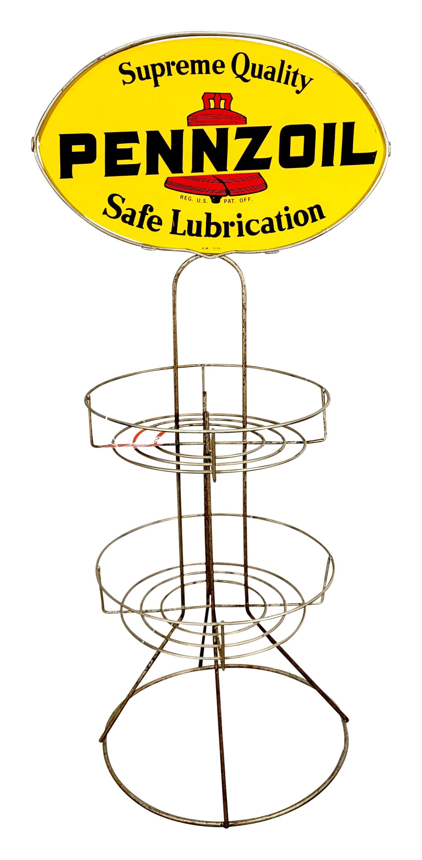 Pennzoil Supreme Quality Oil Rack With Metal Sign (1 of 2)