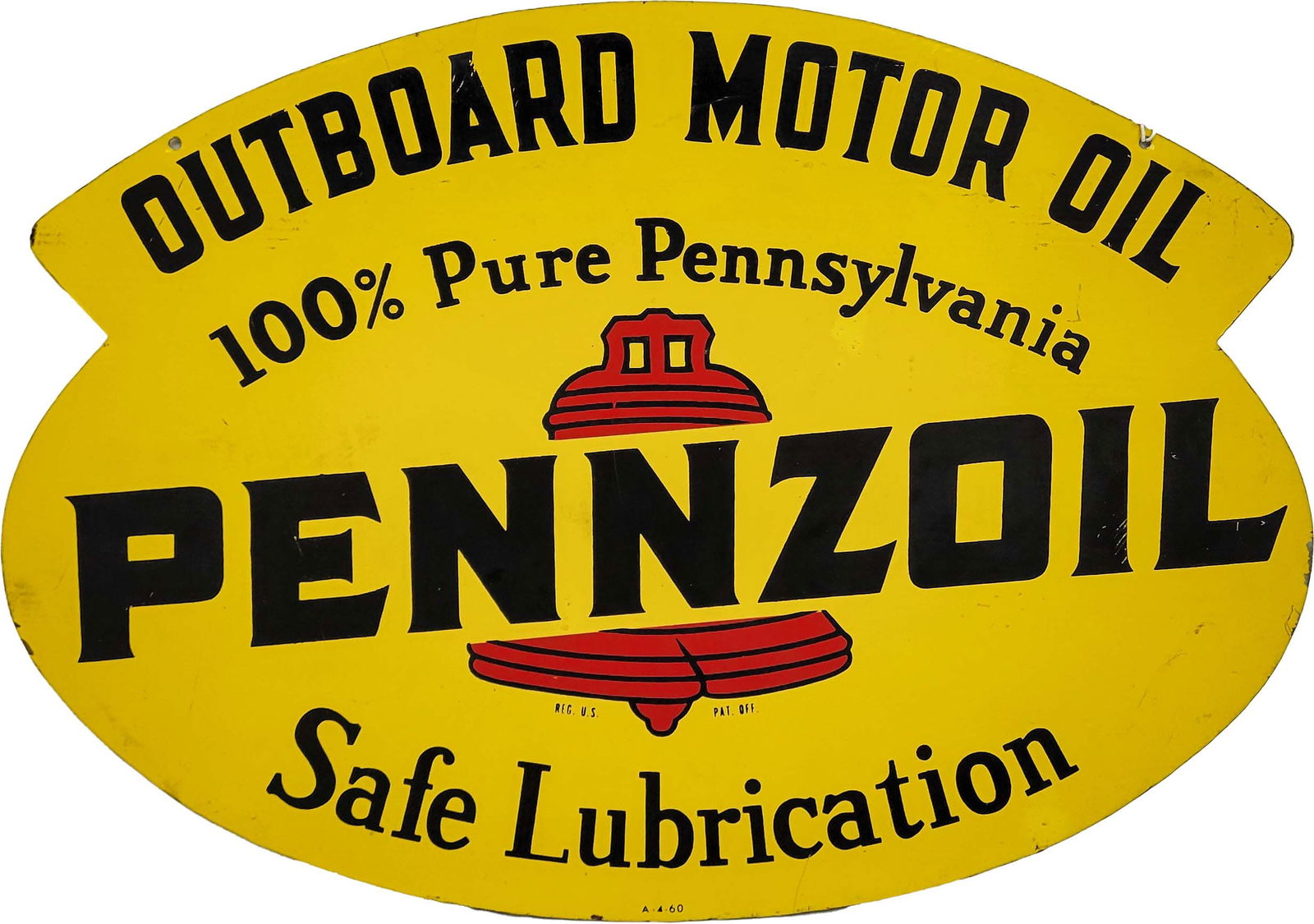 Pennzoil Outboard Motor Oil Double Sided Metal Rack Sign (1 of 2)