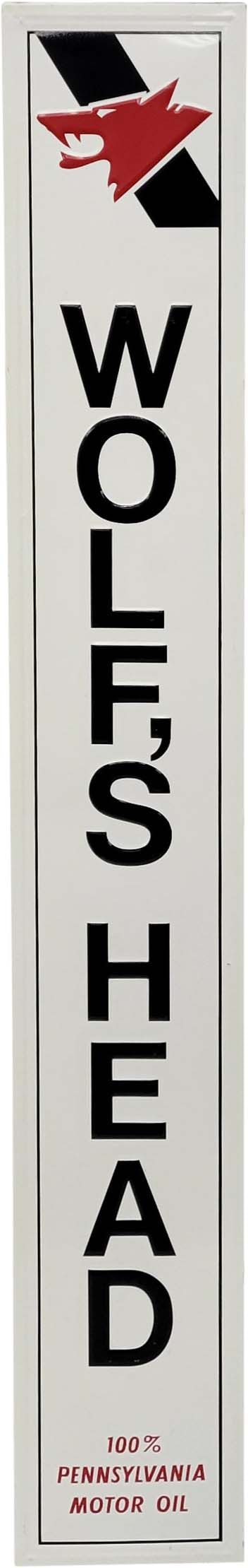 Wolf's Head Embossed Single Sided Tin Sign (1 of 3)