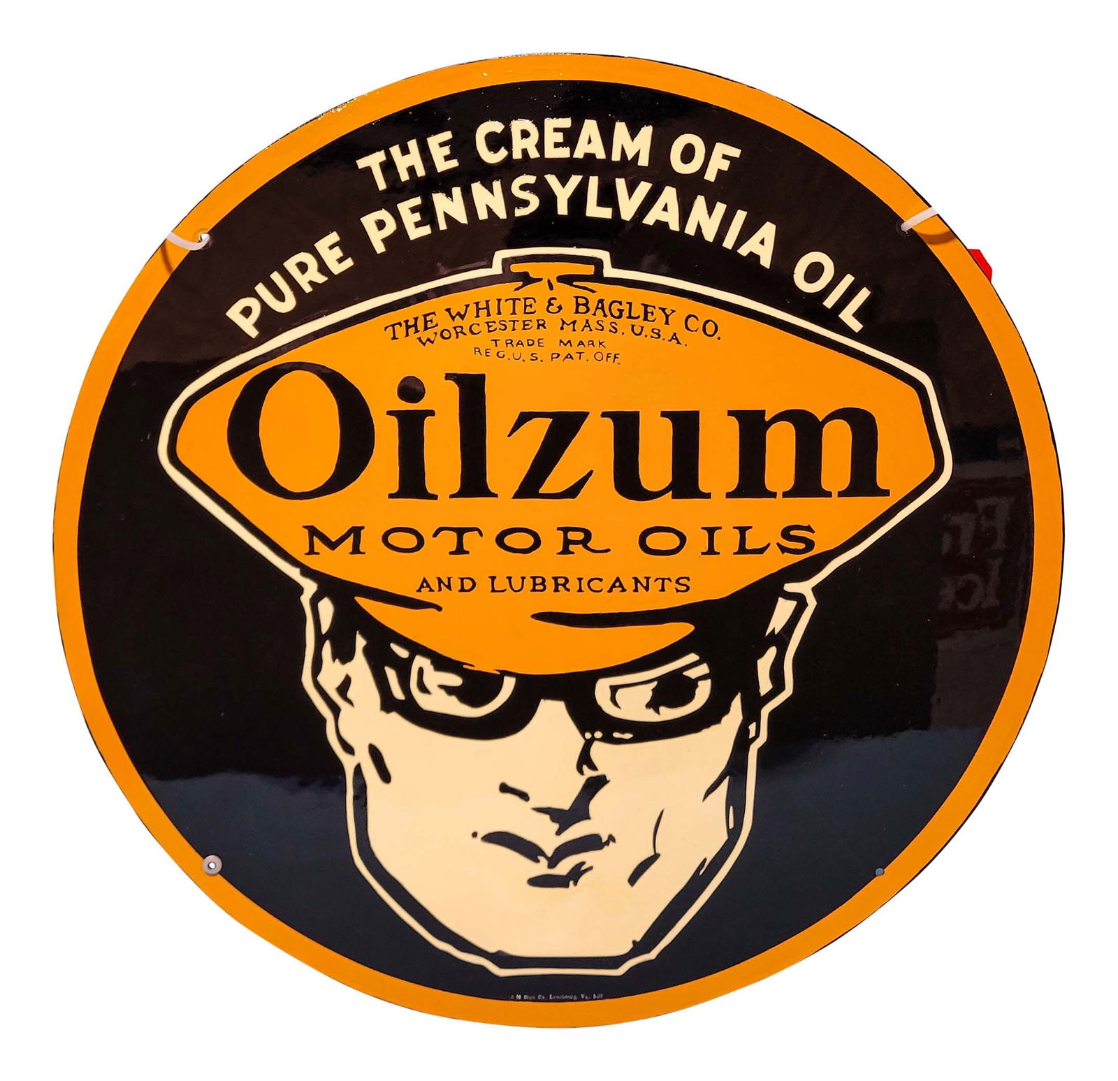 Oilzum Motor Oils and Lubricants 24" DST Sign w/ Oswald (1 of 2)