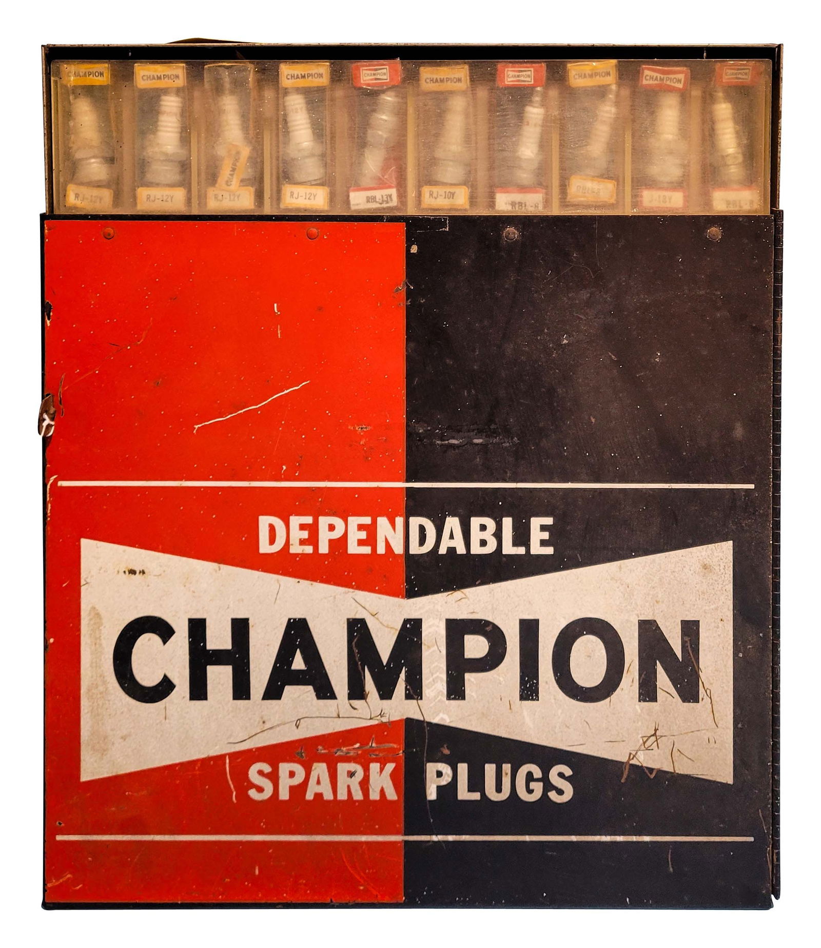 ac spark plug cabinet キャビネット　看板　champion 1959 CHAMPION SPARK PLUG GAS STATION DISPLAY CABINET