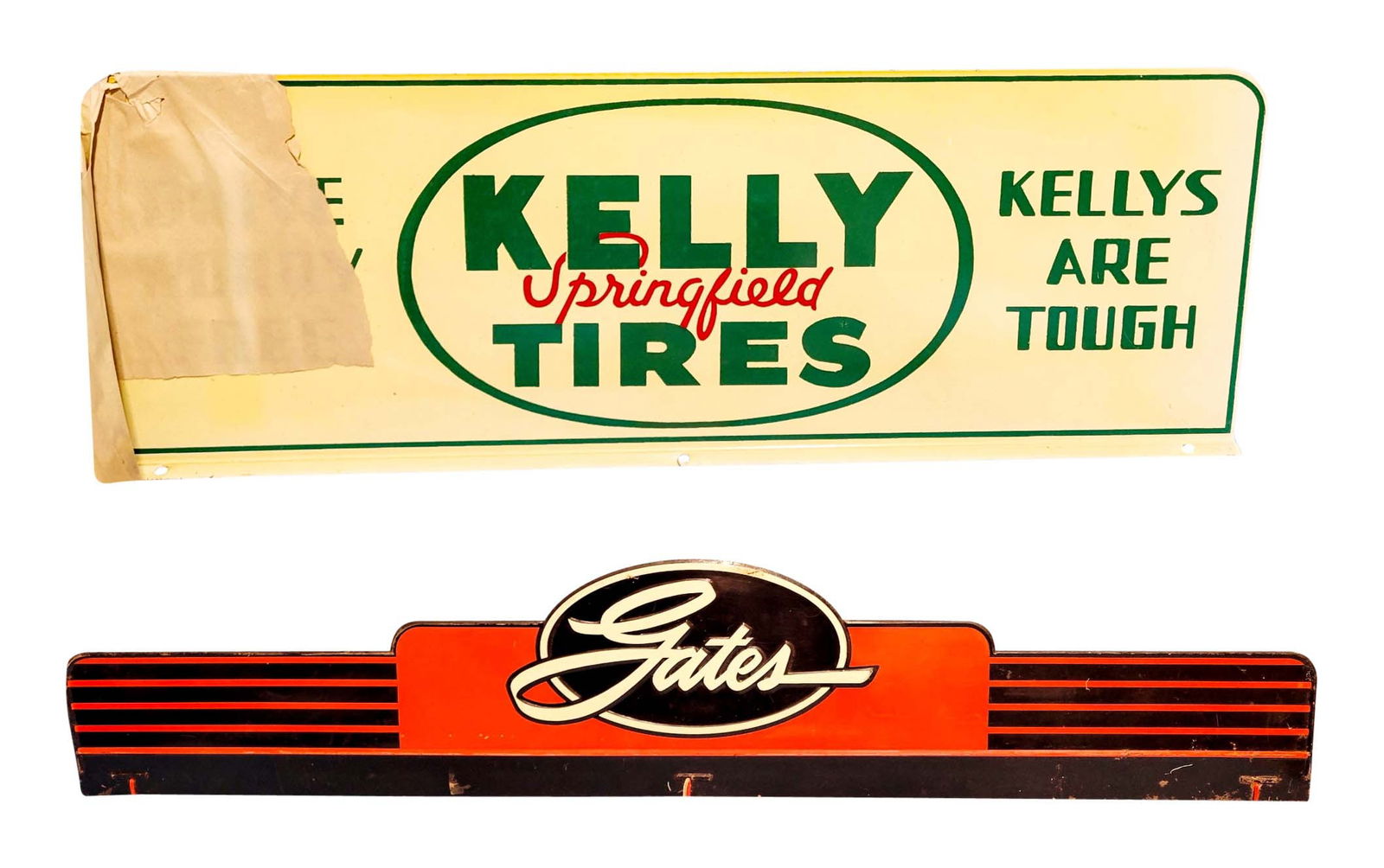 NOS Kelly Springfield Tires & Gates Belts Curb Signs w/ Stand & Original Box (1 of 5)
