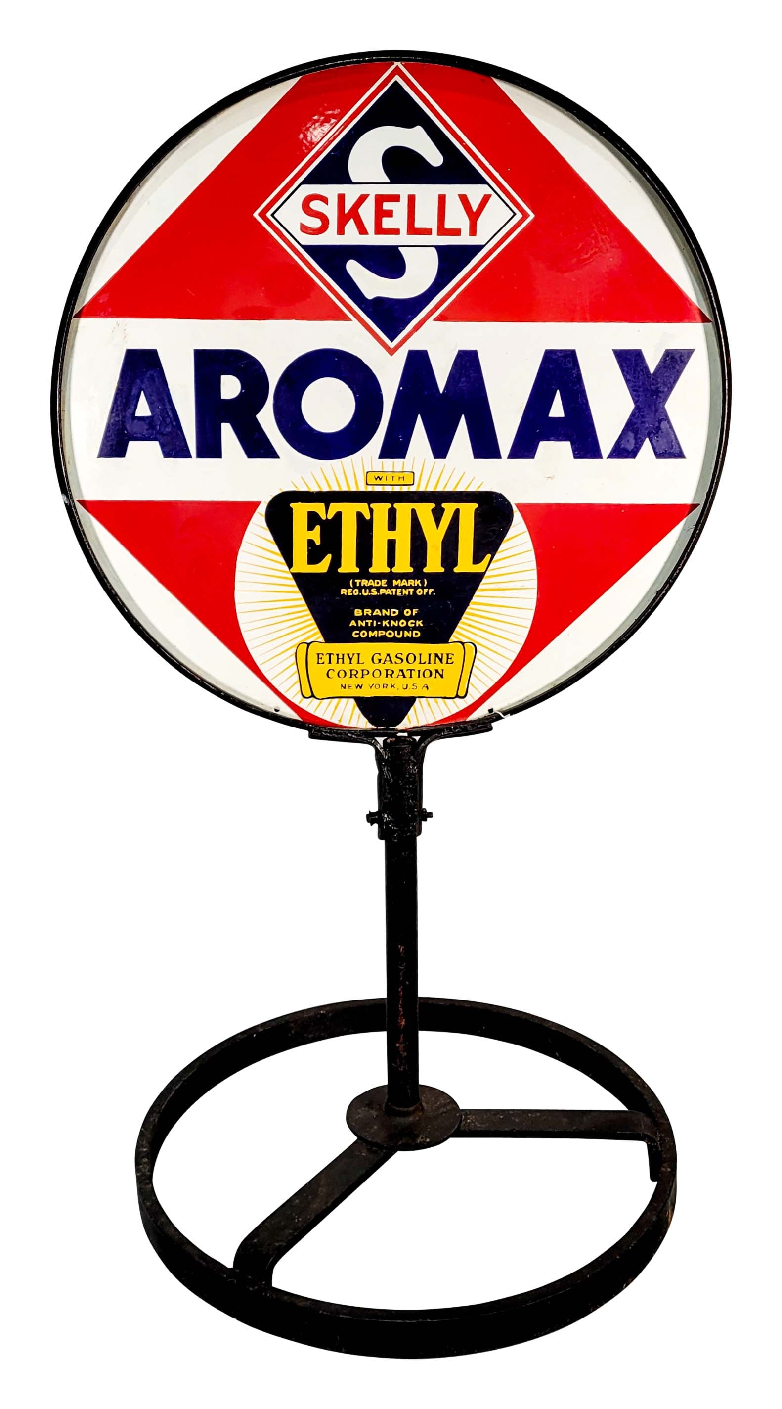 Skelly Aromax Ethyl Double Sided Porcelain Lollipop Curb Sign (1 of 2)