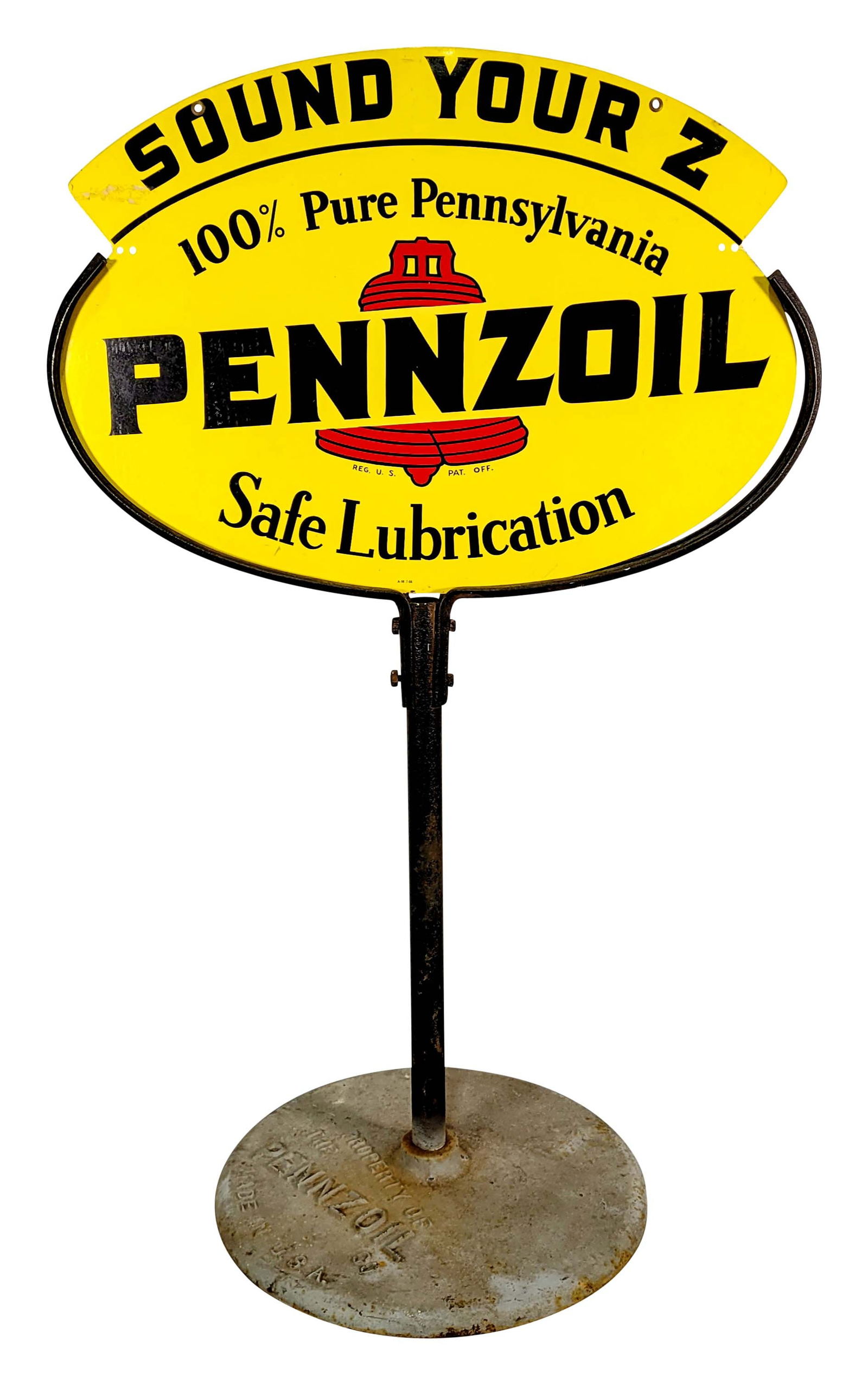 Pennzoil Sound Your Z Double Sided Metal Lollipop Curb Sign (1 of 3)
