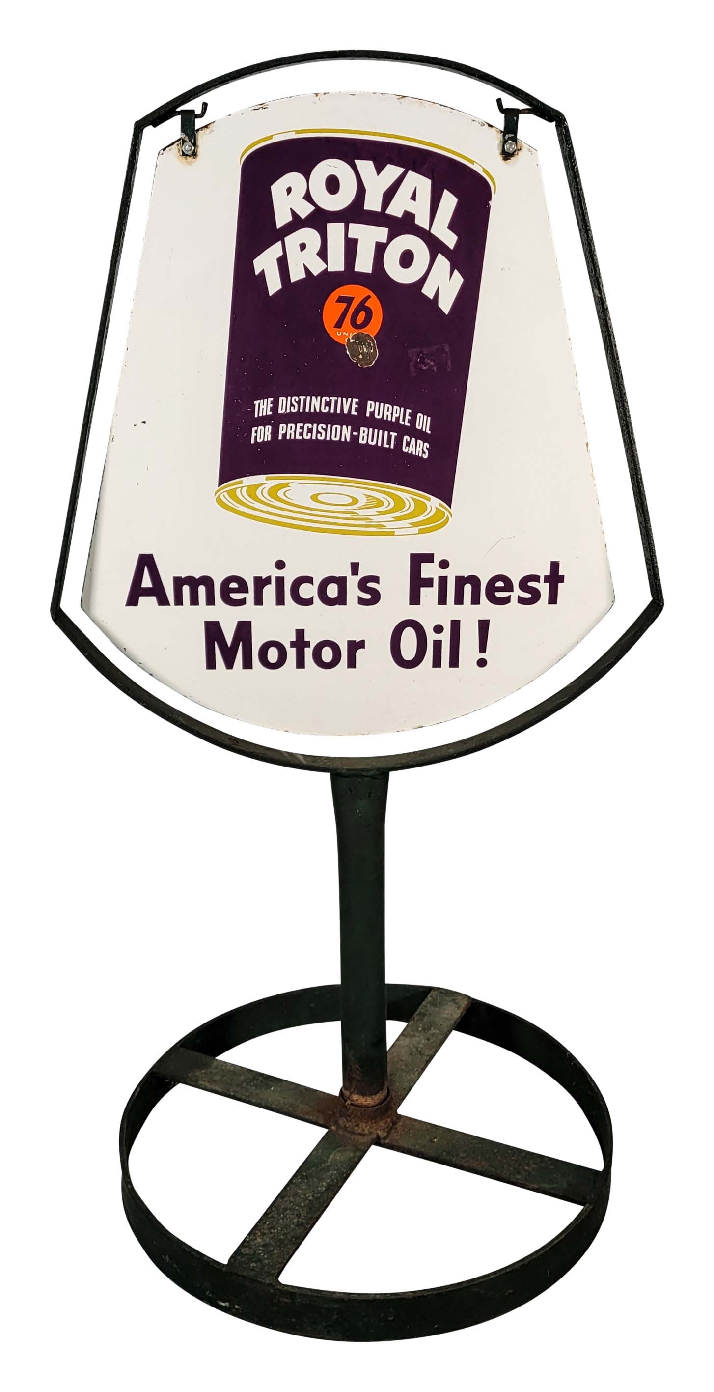 Royal Triton Double Sided Porcelain Lollipop Curb Sign (1 of 2)