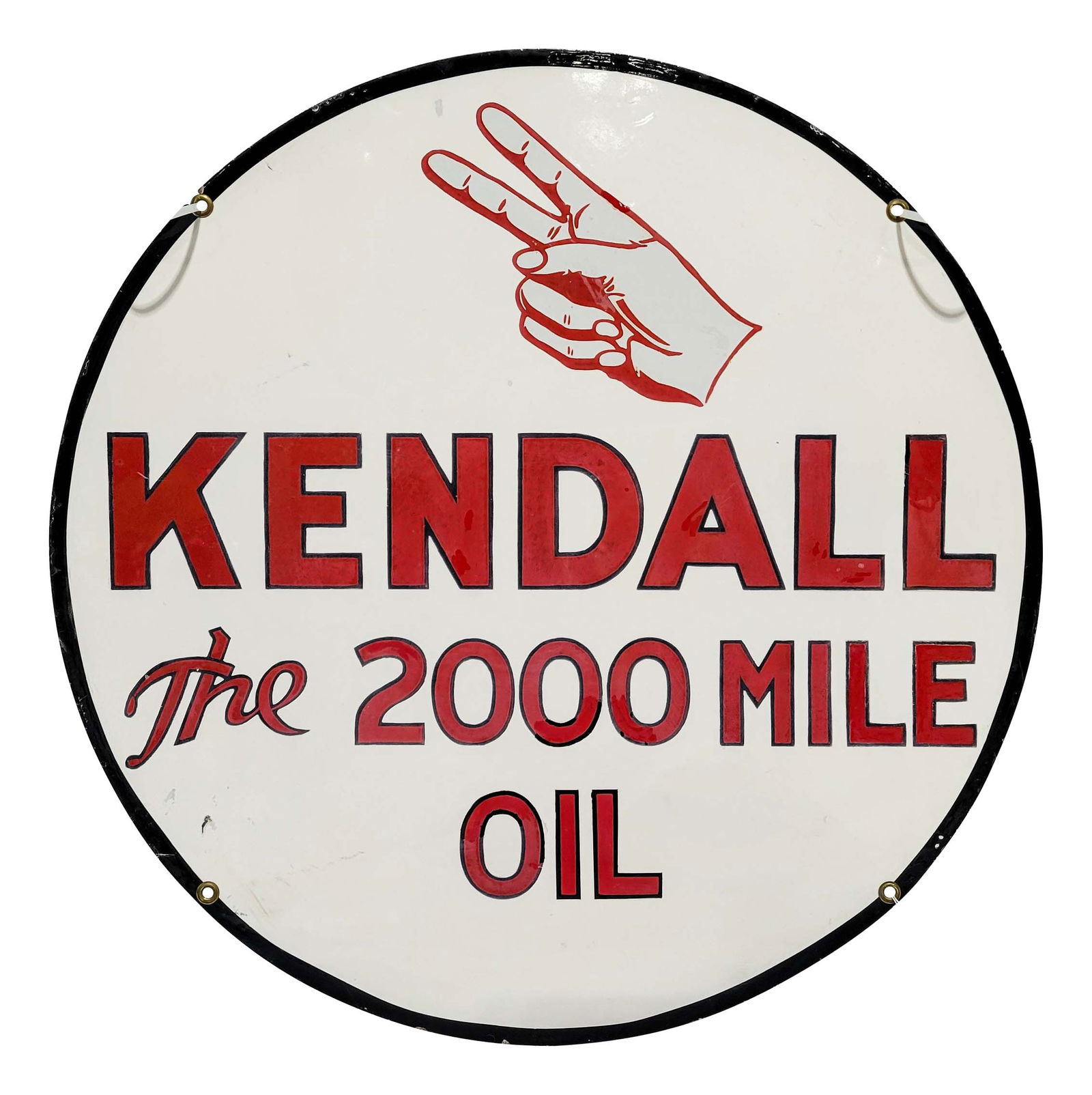 Kendall The 2000 Mile Oil 24" DSP Sign w/ Logo (1 of 2)