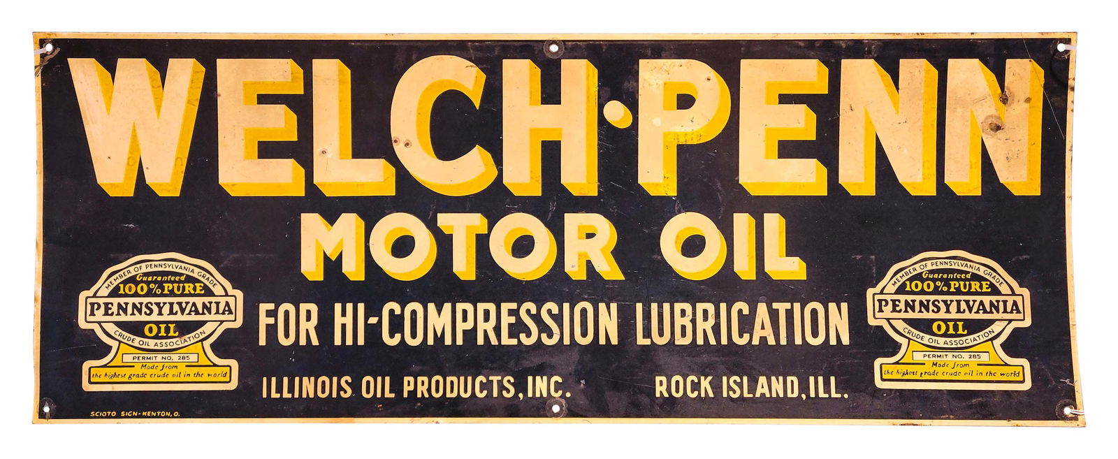 Welch Penn Motor Oil SST Sign Rock Island Illinois (1 of 2)