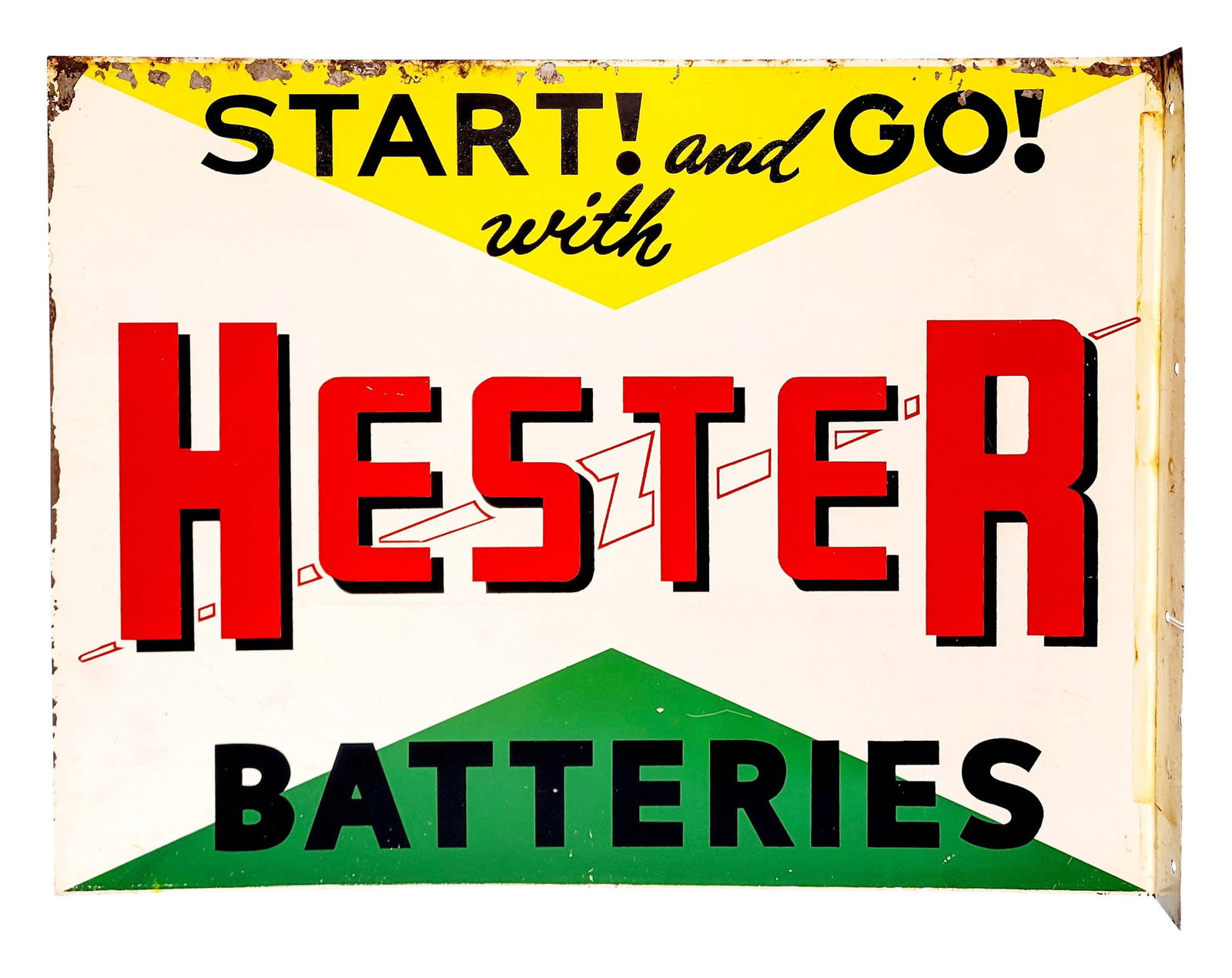 Start & Go w/ Hester Batteries DST Flange Sign (1 of 2)