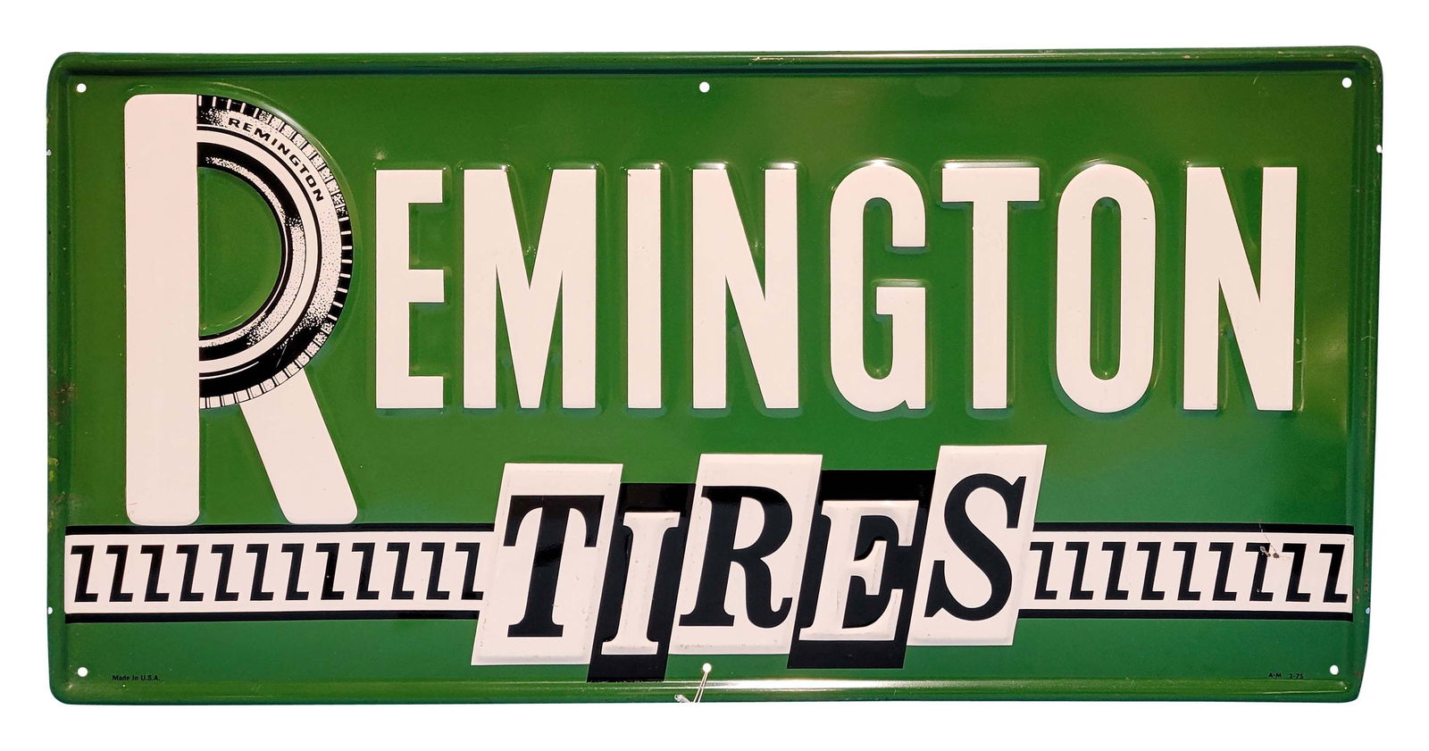 1975 Remington Tires Embossed SST Sign w/ Logo (1 of 2)