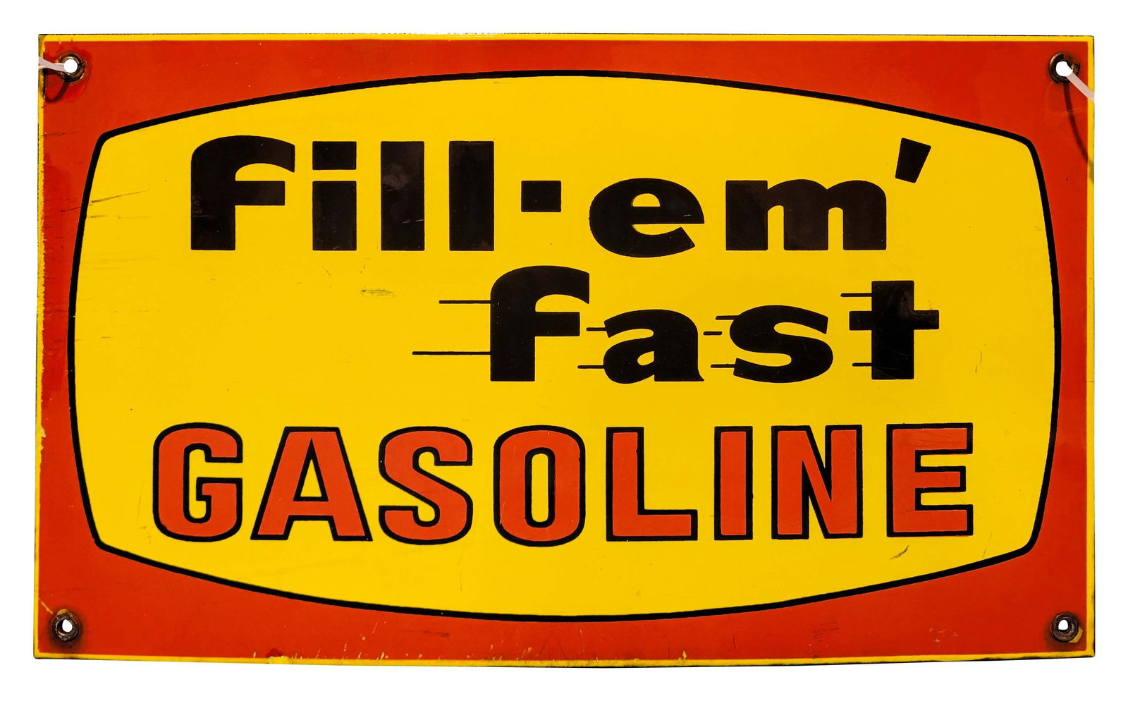 Fill-Em' Fast Gasoline Pump Plate Sign (1 of 2)