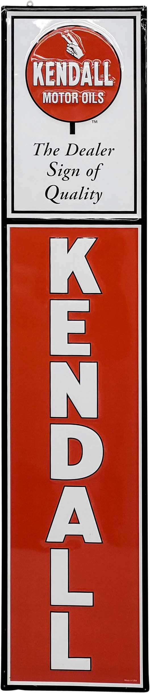 Kendall Motor Oils Single Sided Embossed Metal Reproduction Sign (1 of 2)