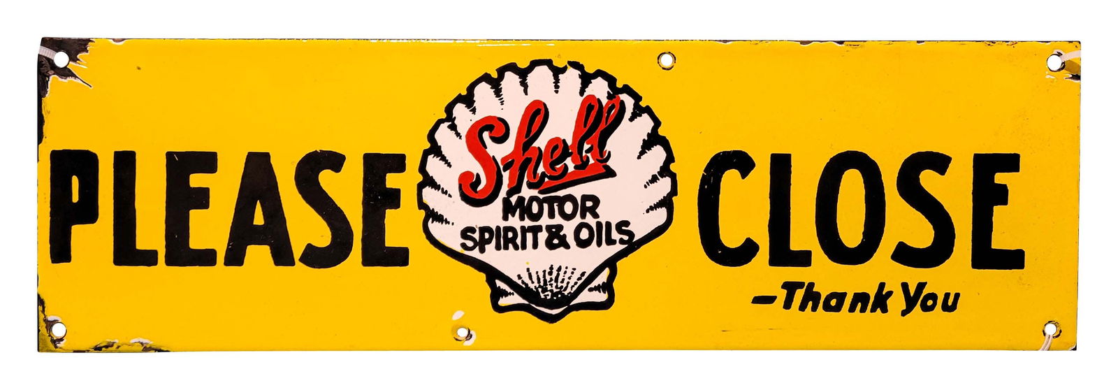 Shell Motor Oil Please Close SSP Sign Age Unknown (1 of 2)