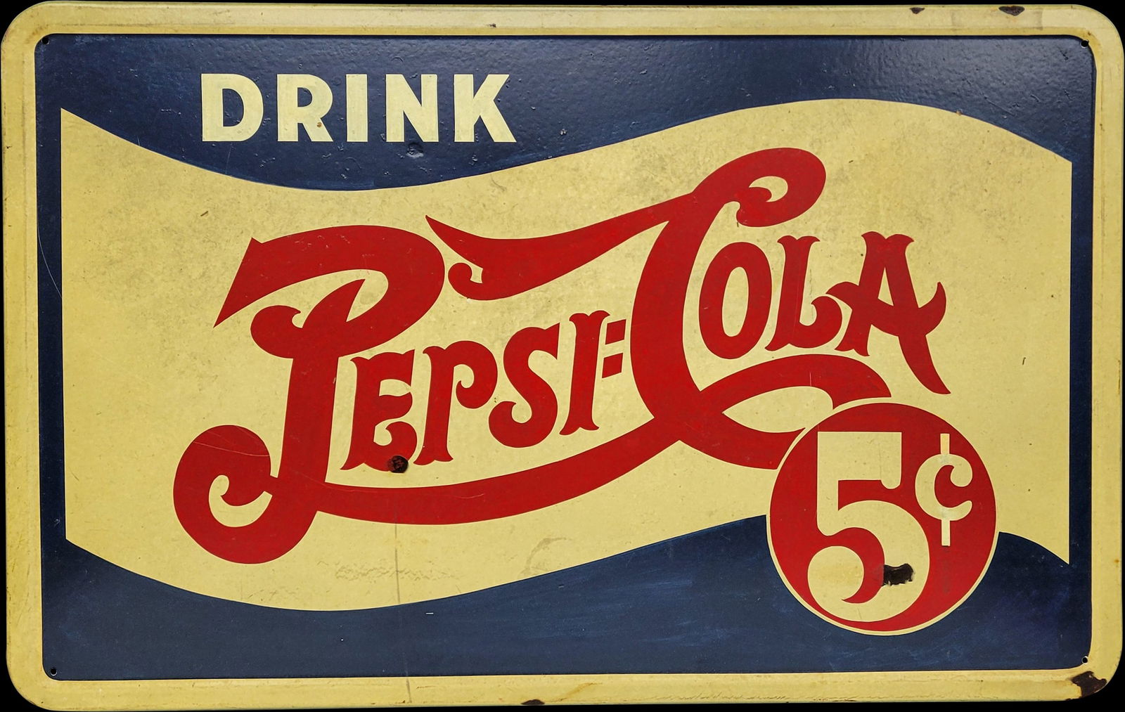 Pepsi Cola Single Sided Painted Porcelain Table Top Sign (1 of 2)