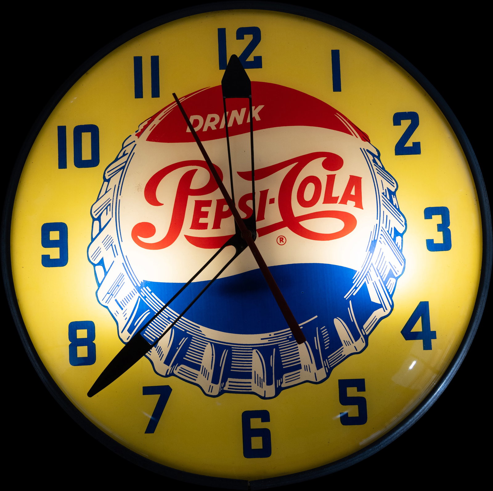 Drink Pepsi Cola Light Up Electric Clock With Bottle Cap Logo (1 of 1)