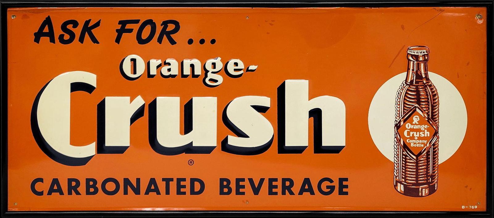 Orange Crush Embossed Single Sided Tin Sign With Bottle Logo (1 of 2)