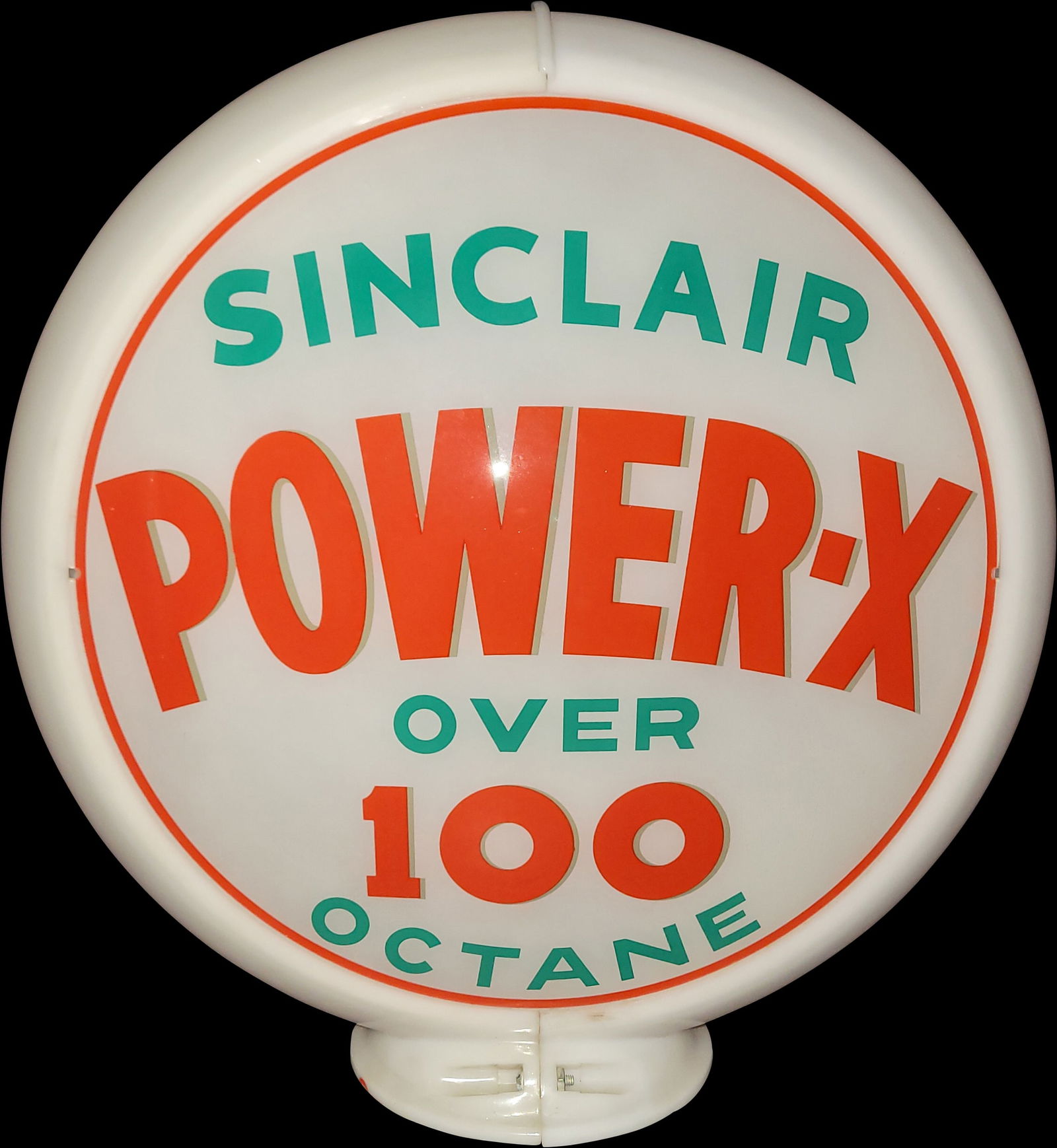 Sinclair Power X over 100 13.5" Complete Gas Pump Globe w/ Capco Body (1 of 2)