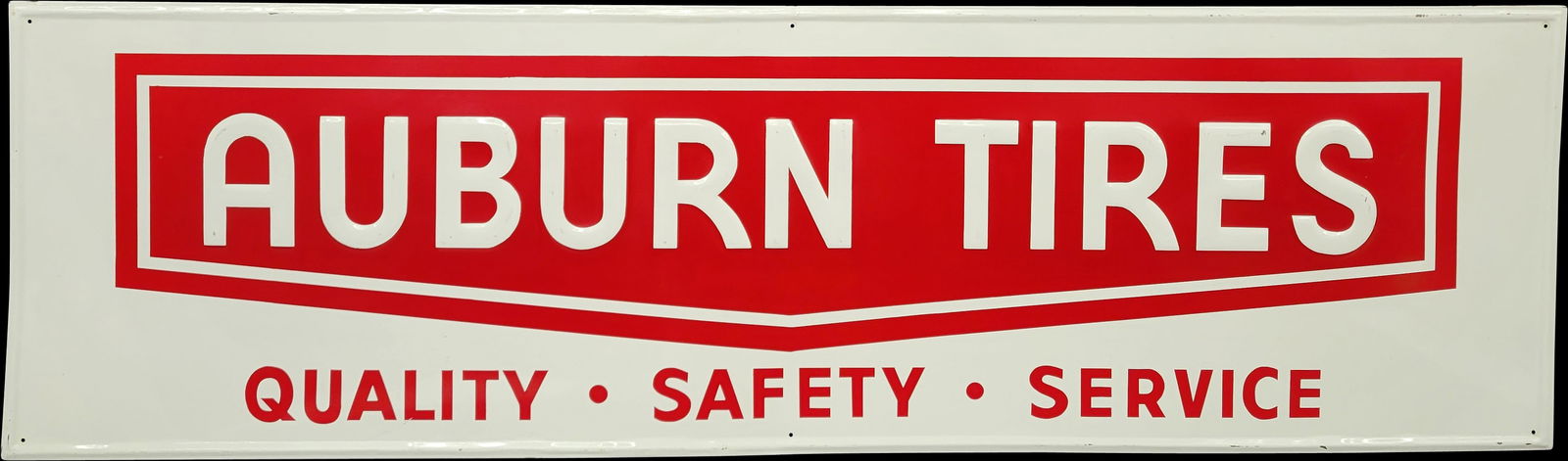 Auburn Tires Embossed Single Sided Tin Sign (1 of 2)