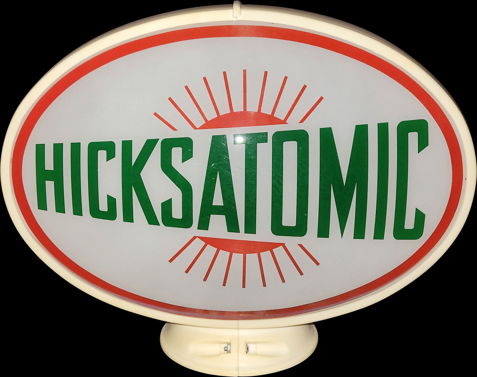 Hicksatomic Gasoline Complete Oval Gas Pump Globe (1 of 3)