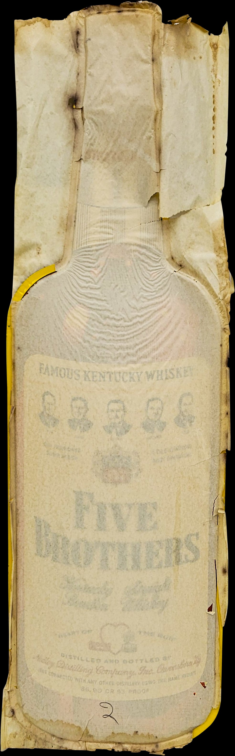 Five Brothers Whiskey NOS Single Sided Tin Sign (1 of 3)