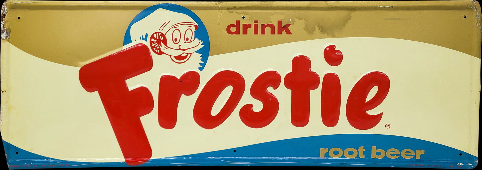 Drink Frostie Root Beer Embossed Tin Sign (1 of 2)
