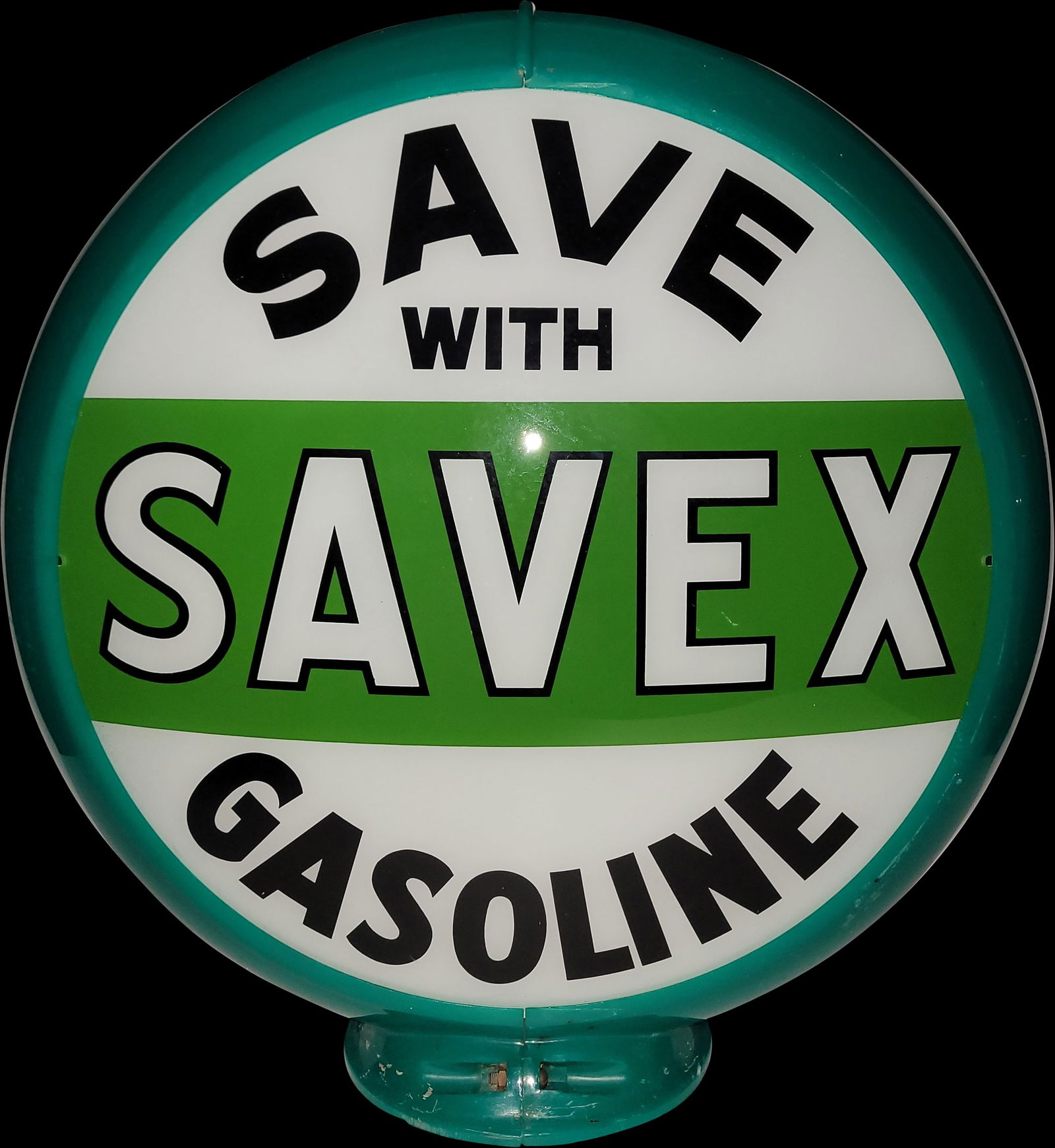 Save with Savex Gasoline 13.5" Complete Gas Pump Globe w/ Capco Body (1 of 2)