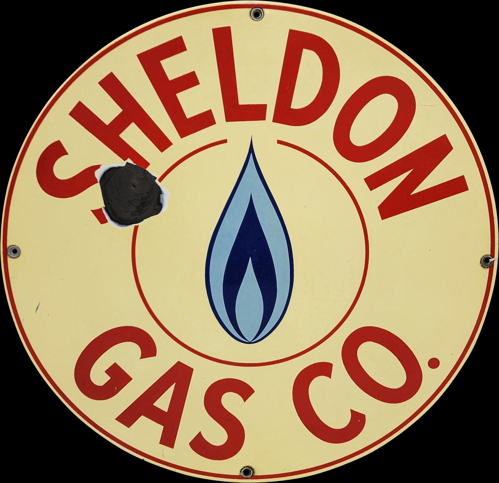 Sheldon Gas Company Single Sided Porcelain Sign (1 of 2)