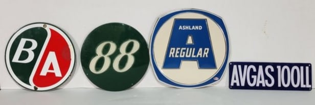 Lot of 4 Gasoline Service Station Signs TAC (1 of 3)