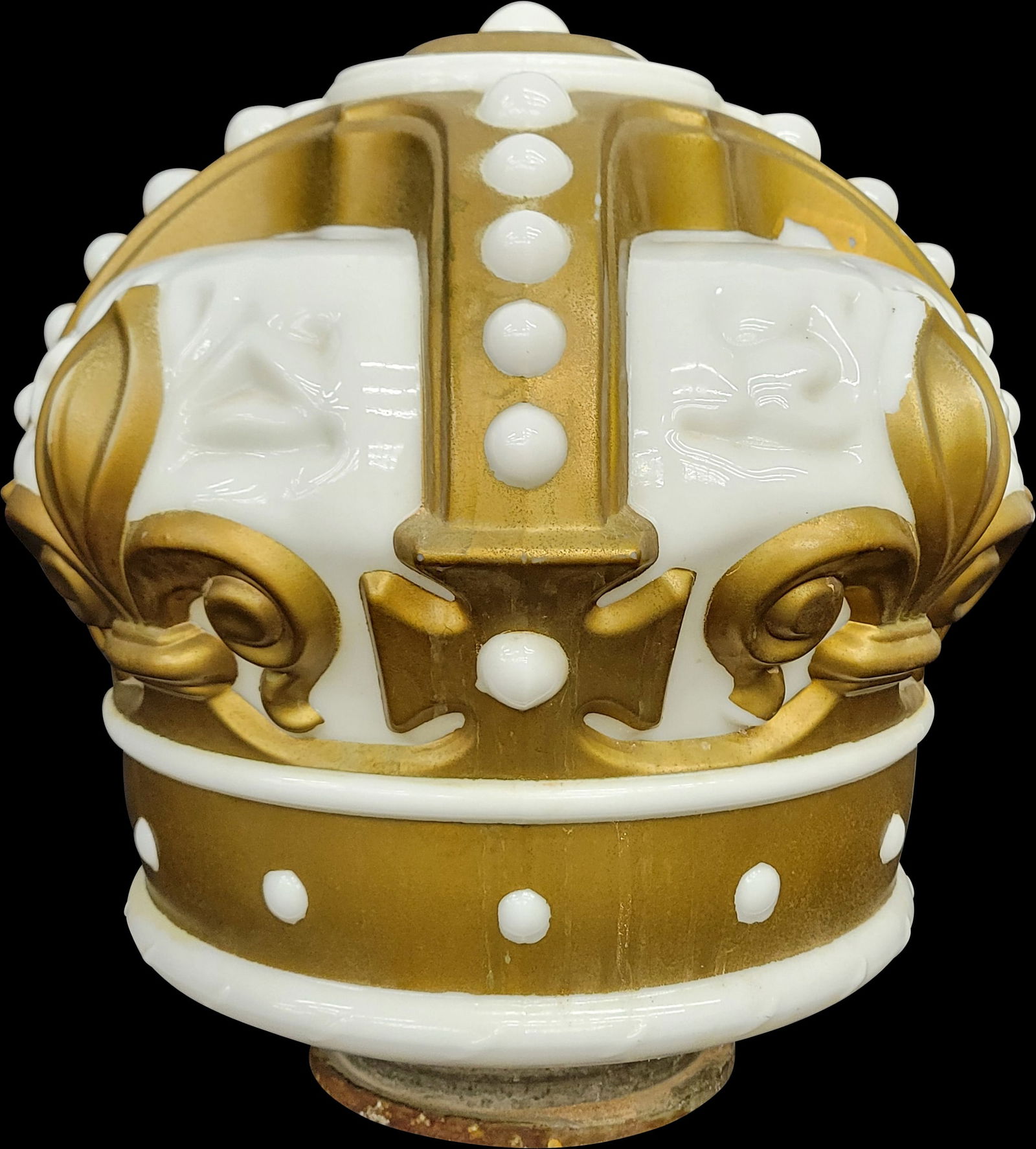 Gold Crown Gasoline OPC Milk Glass Gas Pump Globe (1 of 3)