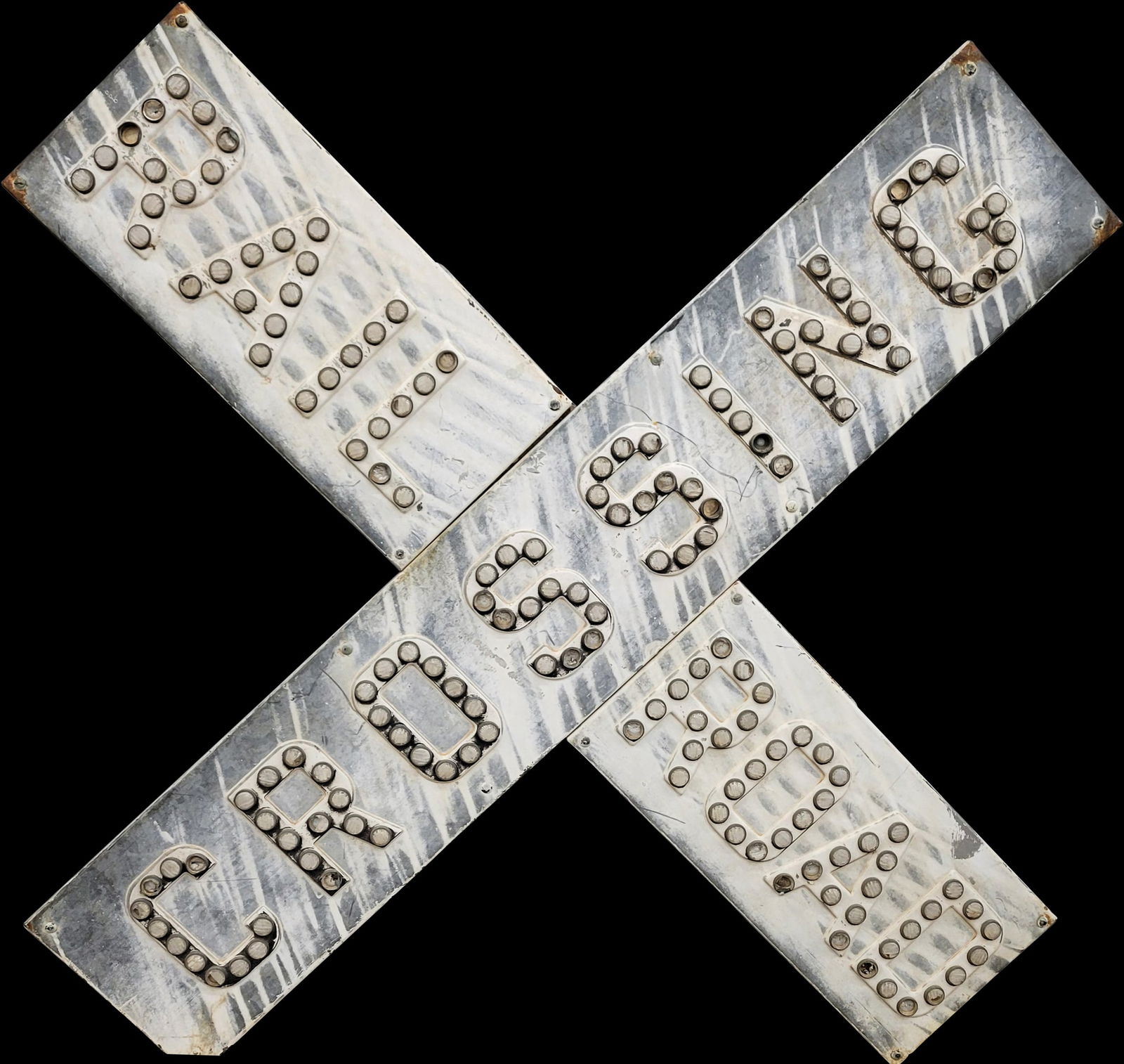 Cat Eye Embossed Railroad Crossing Sign (1 of 2)