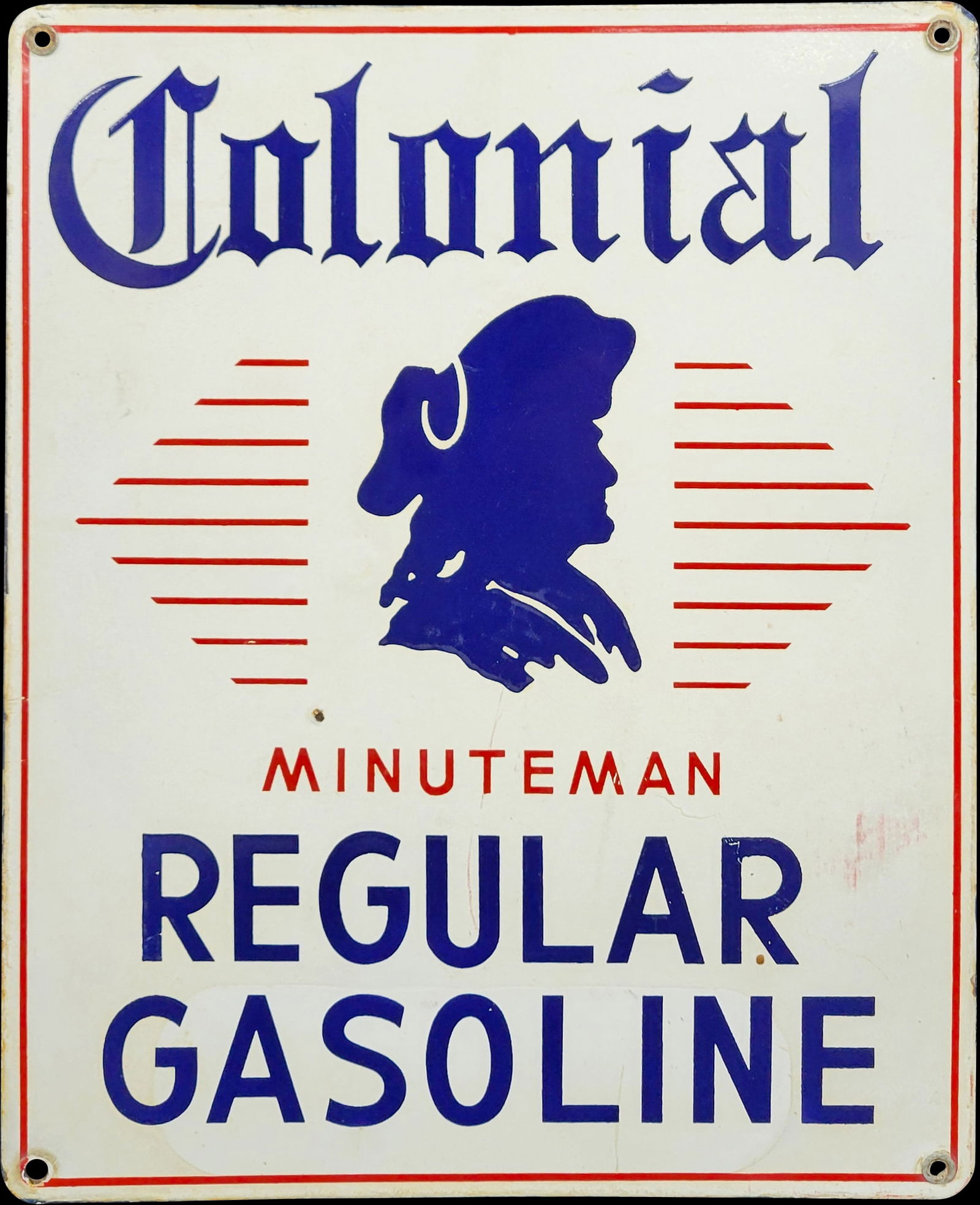 Colonial Minuteman Regular Gasoline Pump Plate (1 of 2)