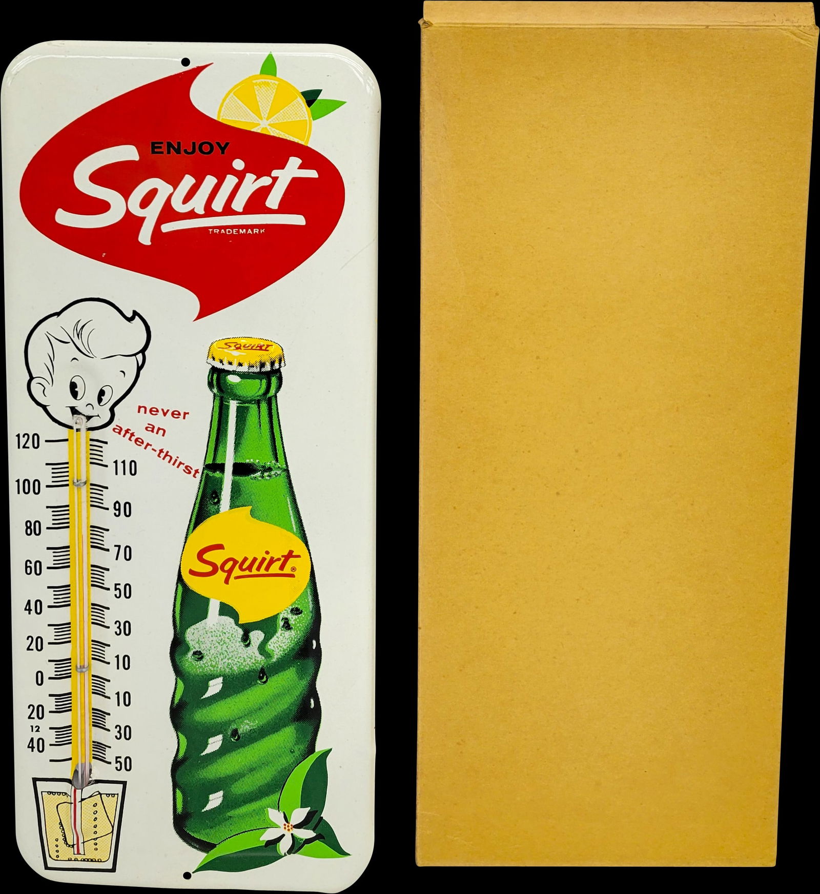 1963 Enjoy Squirt NOS Metal Thermometer (1 of 3)