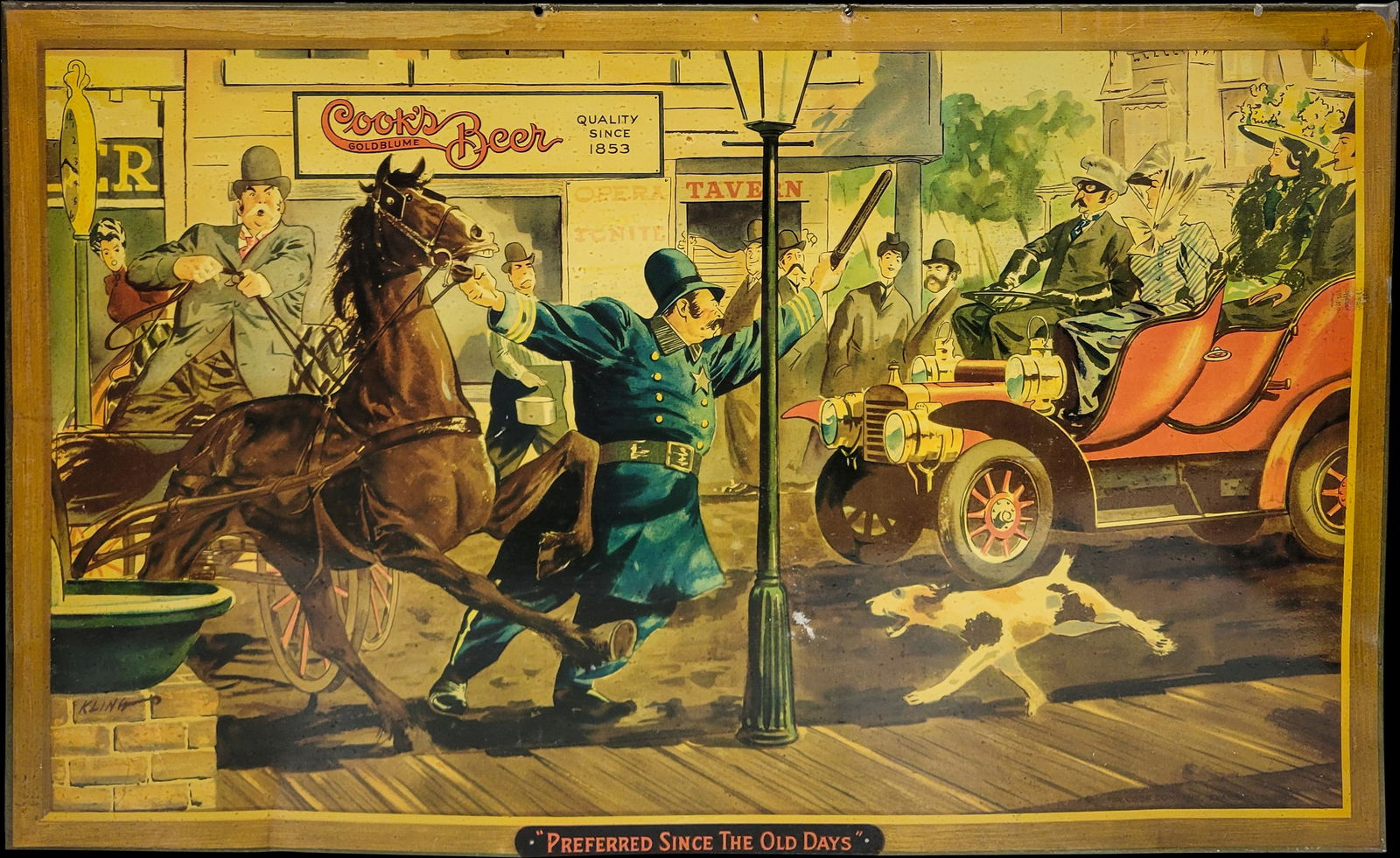 Cooks Beer Preferred Since The Old Days Tin Over Cardboard Sign (1 of 2)