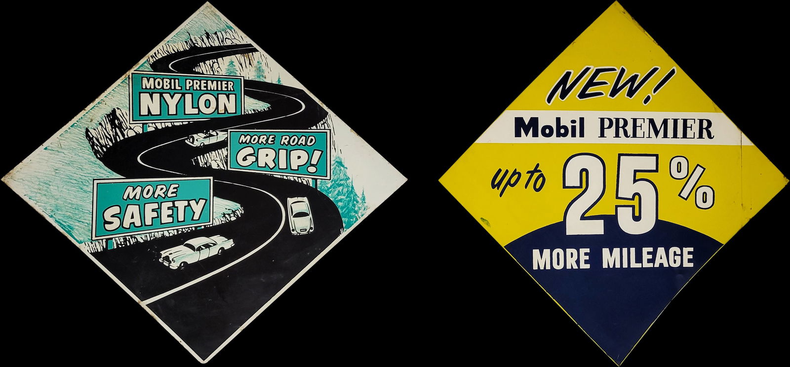 Mobil Premier Tires Double Sided Tin Signs (1 of 2)