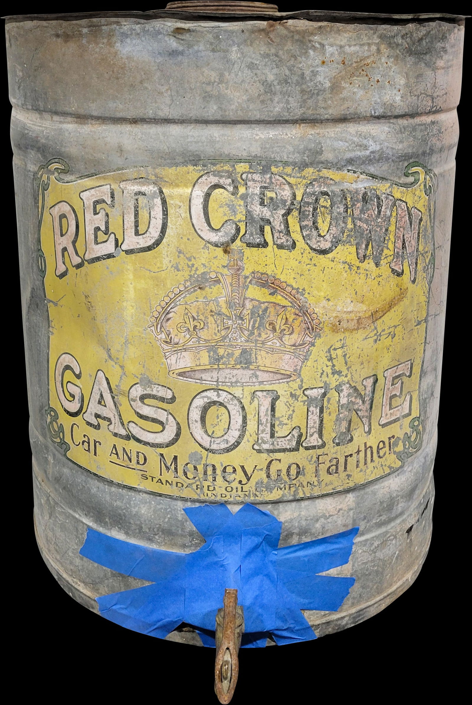 Large Red Crown Gasoline Barrel With Logo (1 of 2)