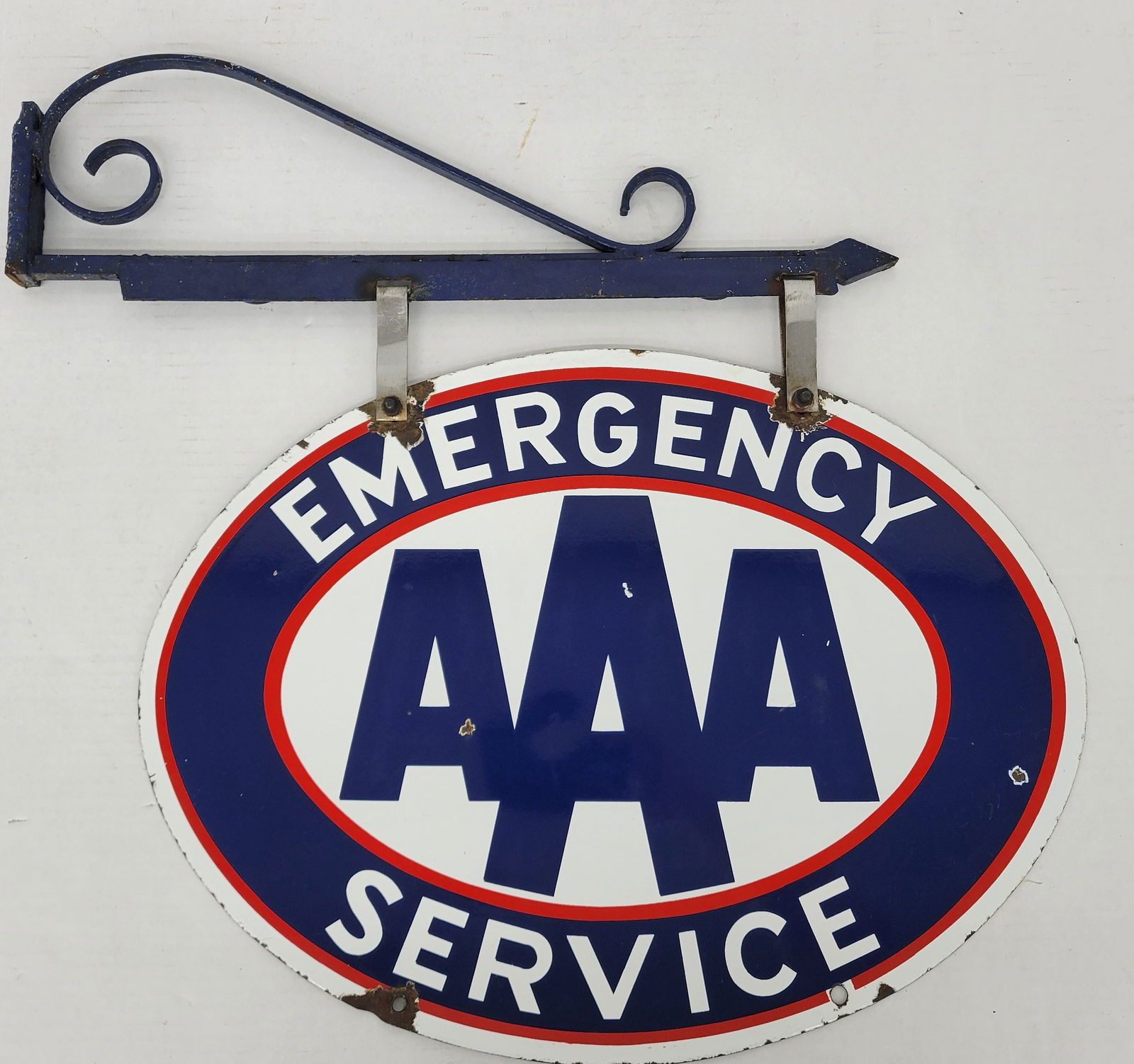 AAA Emergency Service Double Sided Porcelain Sign (1 of 2)