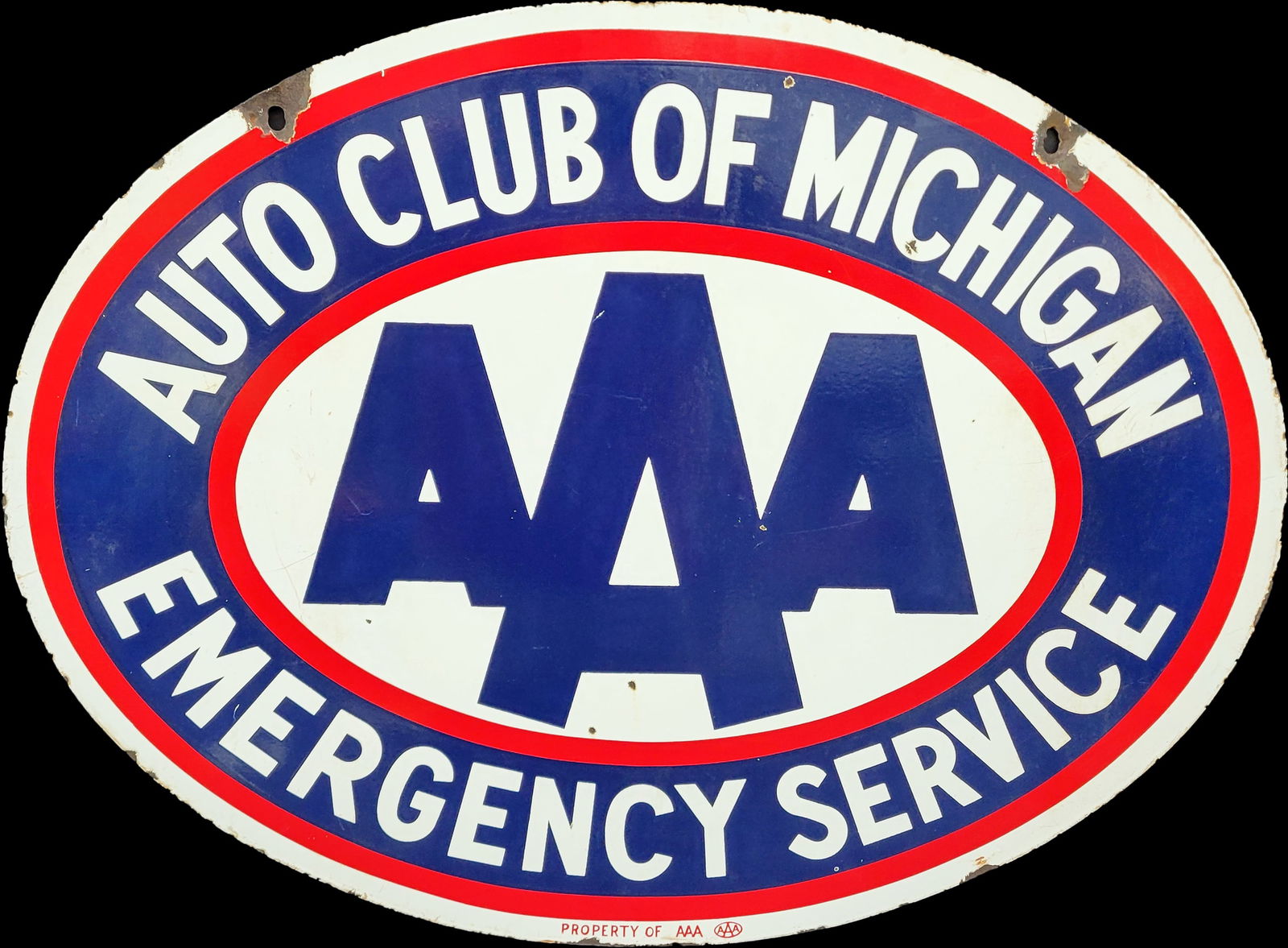 Auto Club Of Michigan AAA Emergency Service Double Sided Porcelain Sign (1 of 2)
