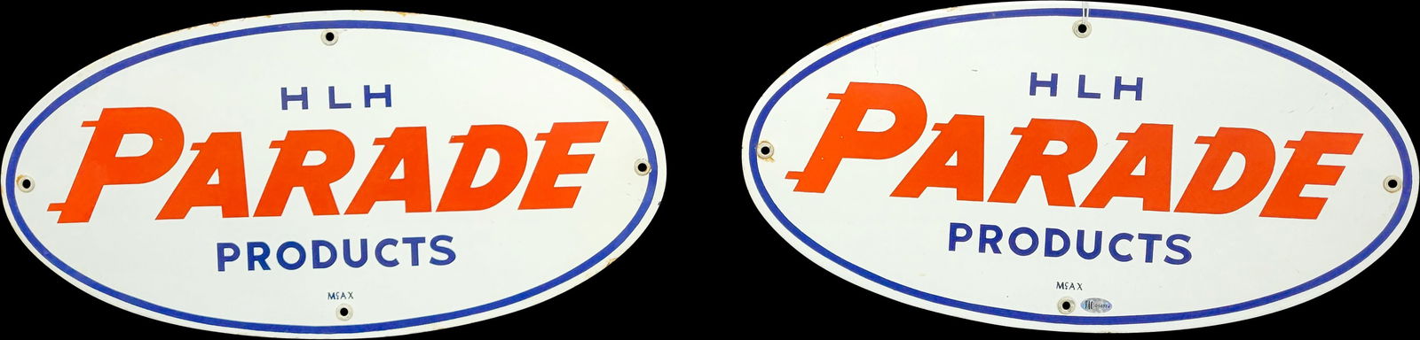 Lot of 2 Parade Products SSP Gasoline Pump Plate Signs TAC (1 of 2)