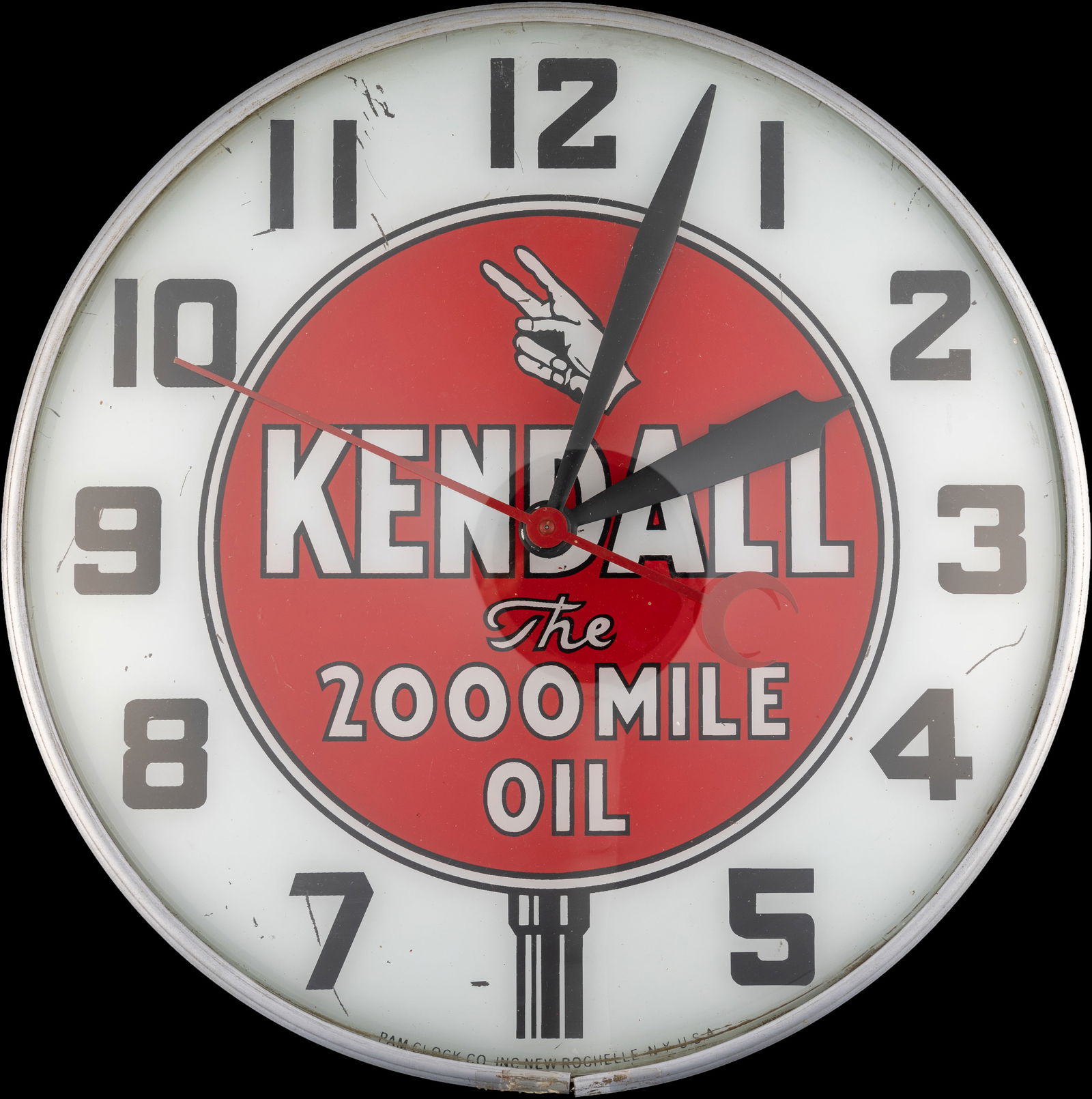 Kendall The 2000 Mile Oil Light Up Pam Electric Clock (1 of 2)