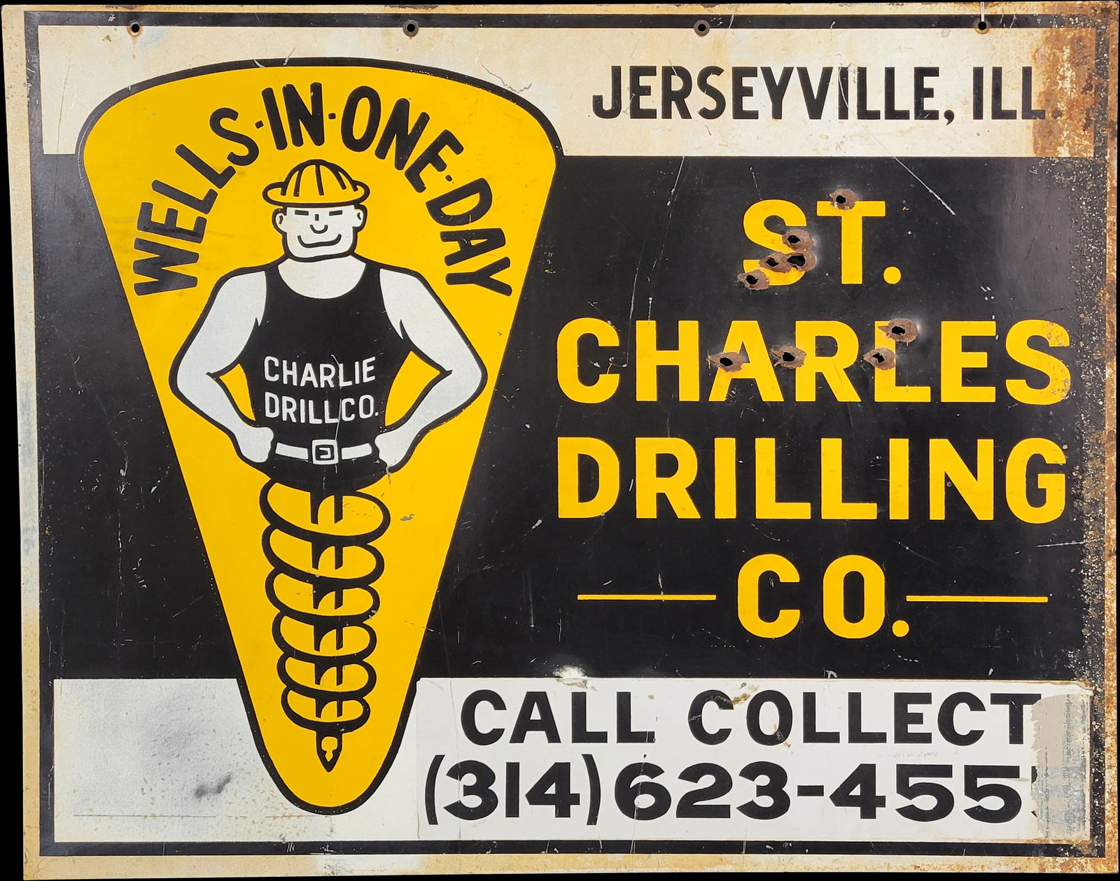 St. Charles Drilling Co. Double Sided Metal Sign (1 of 2)