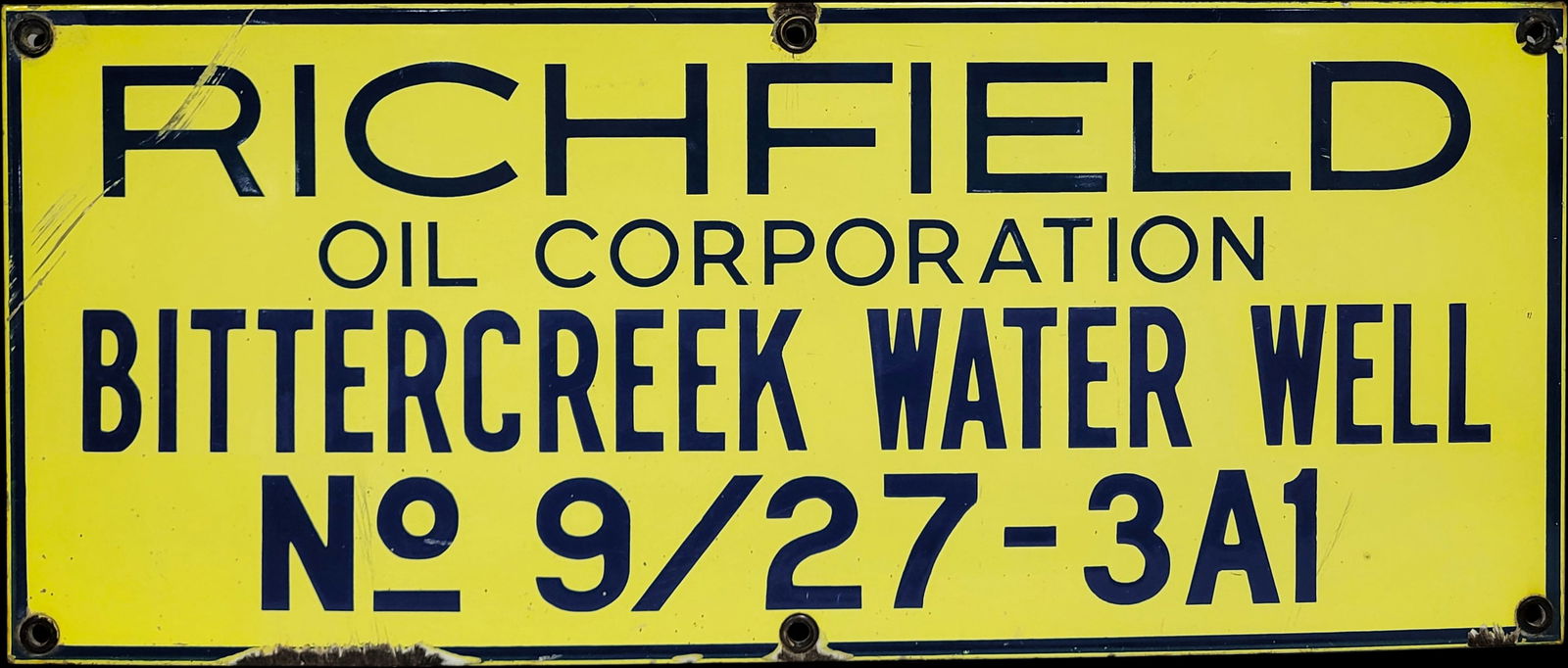 Richfield Oil Corporation Bittercreek Water Well Marker Sign (1 of 2)
