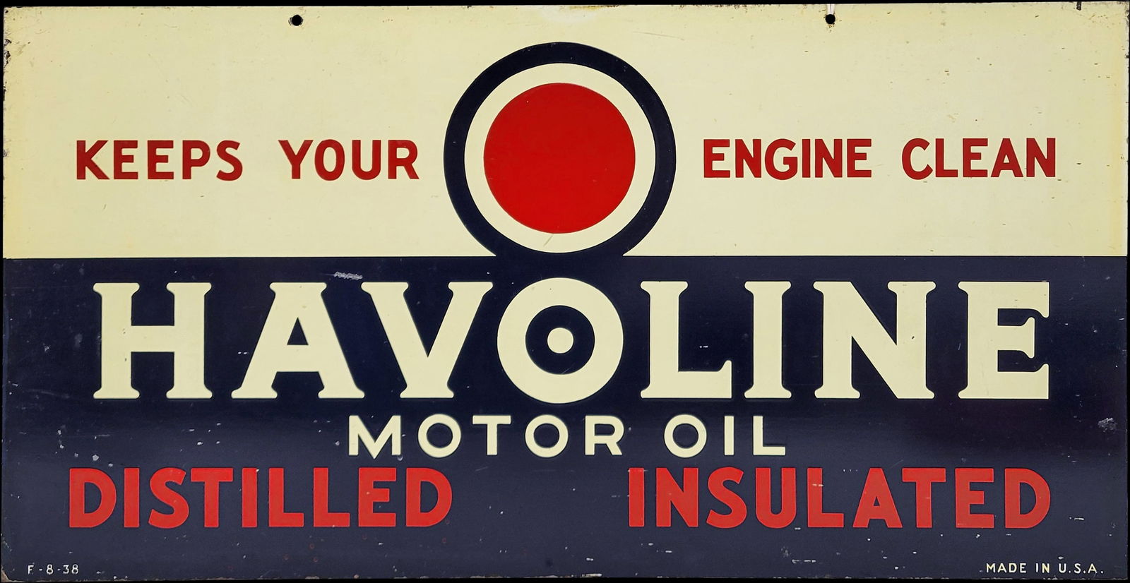 Havoline Motor Oil Double Sided Metal Sign (1 of 2)