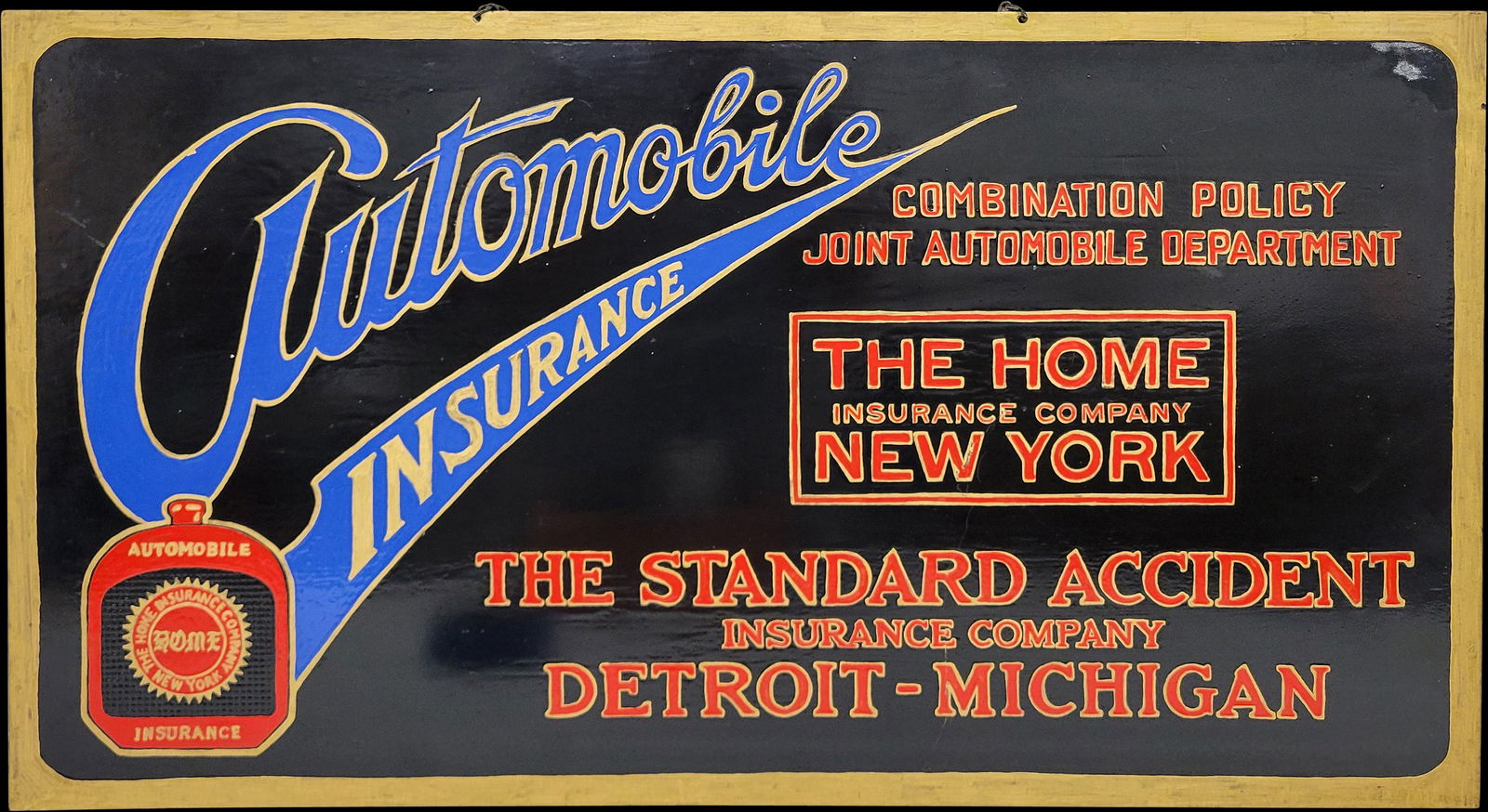 Automobile Insurance Single Sided Metal Painted Sign (1 of 2)