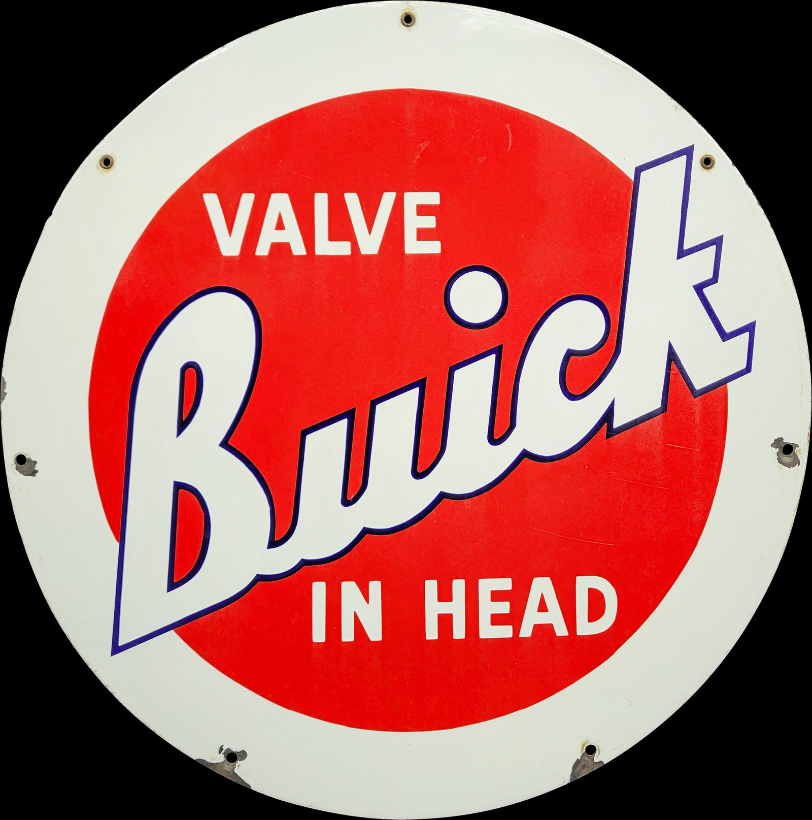 Buick Valve In Head Single Sided Porcelain Sign (1 of 2)
